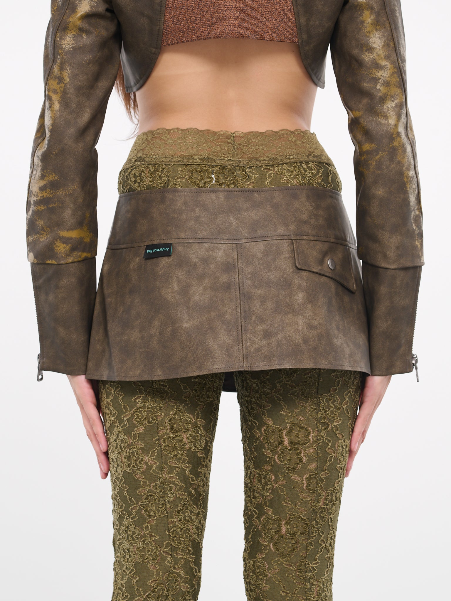 Emma Faux-Leather Mini Skirt (APA654W-BROWN)