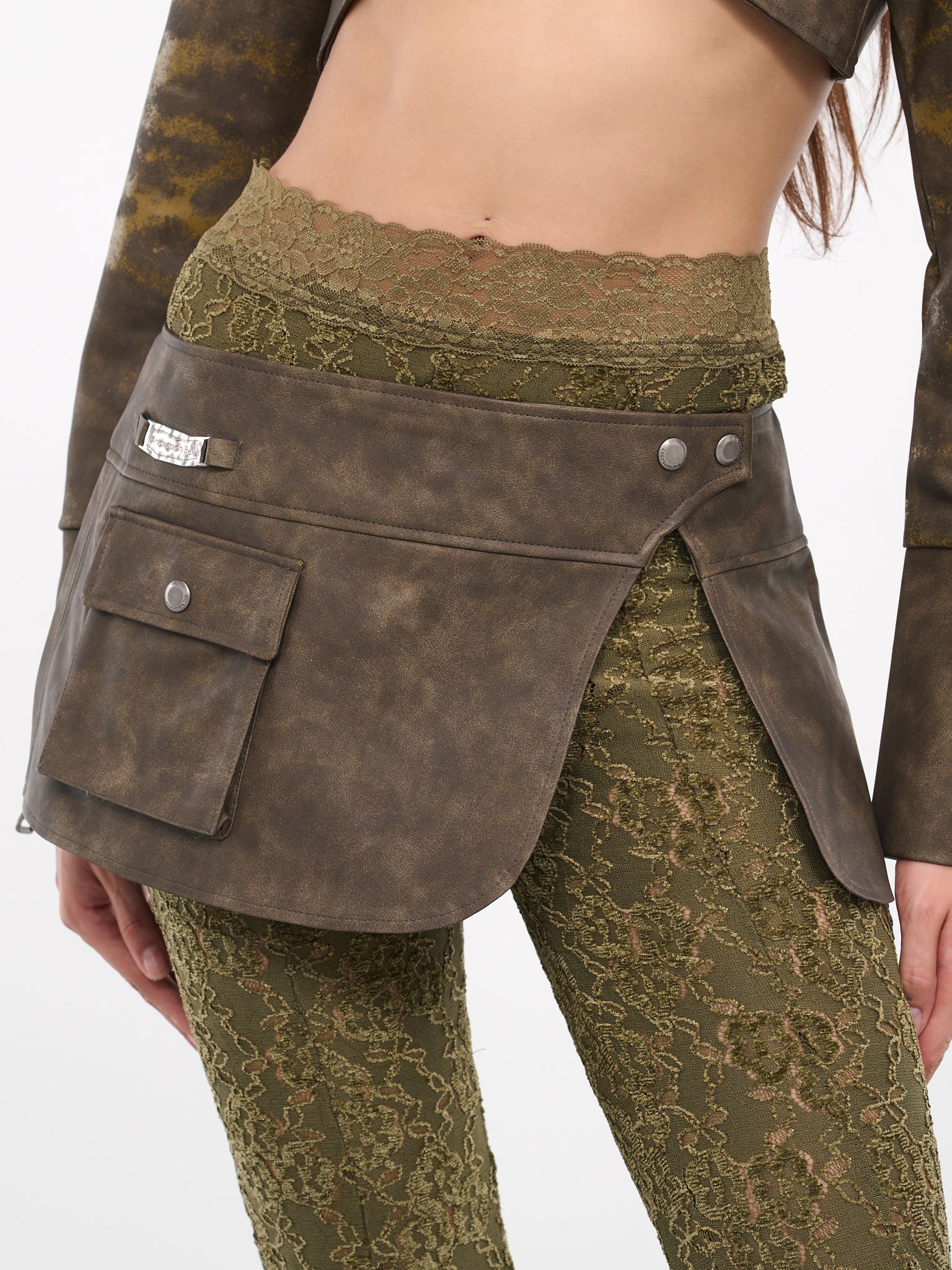 Emma Faux-Leather Mini Skirt (APA654W-BROWN)