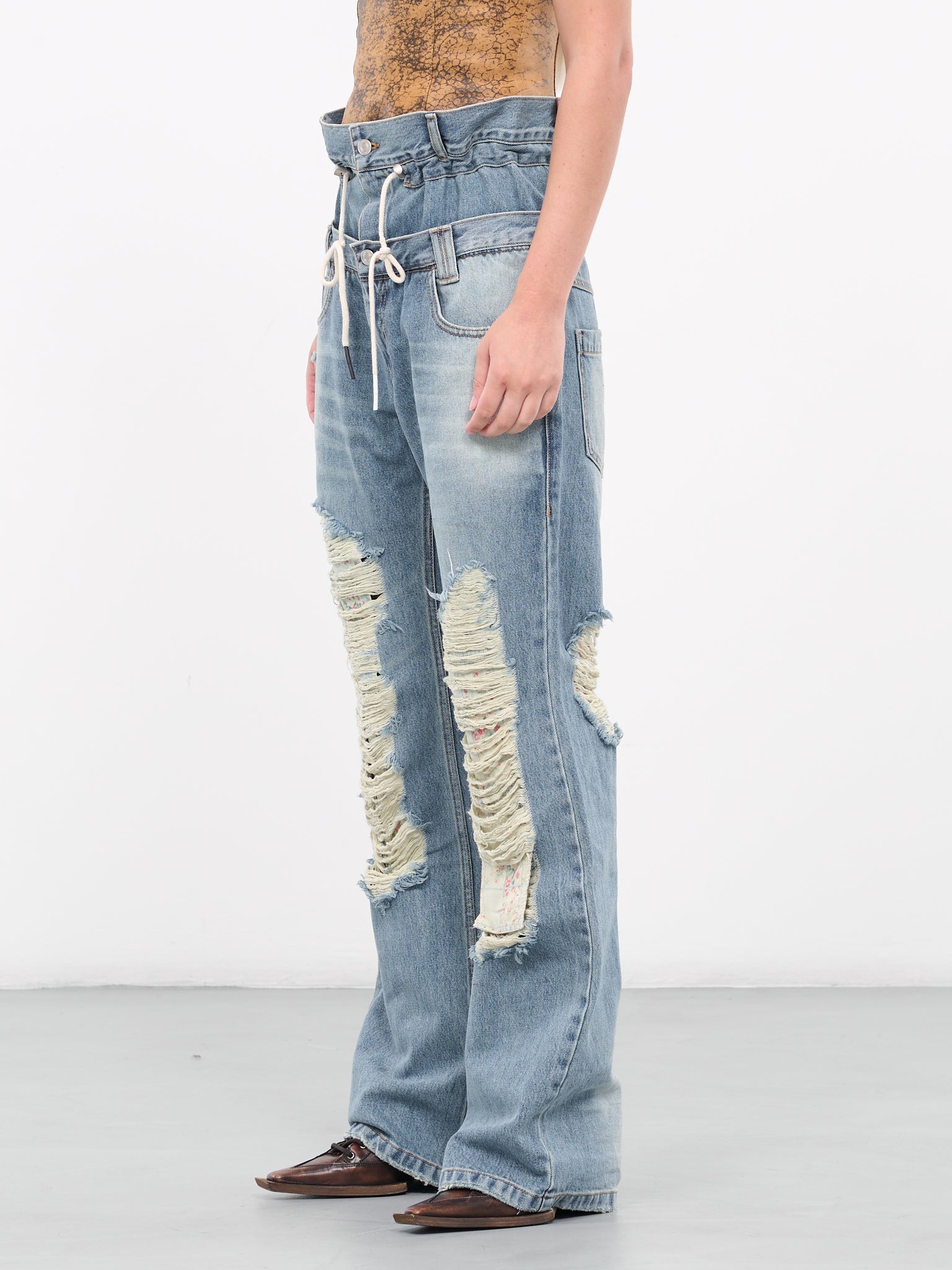 Beria String Double Waist Jeans (APA668U-DUSTBL)