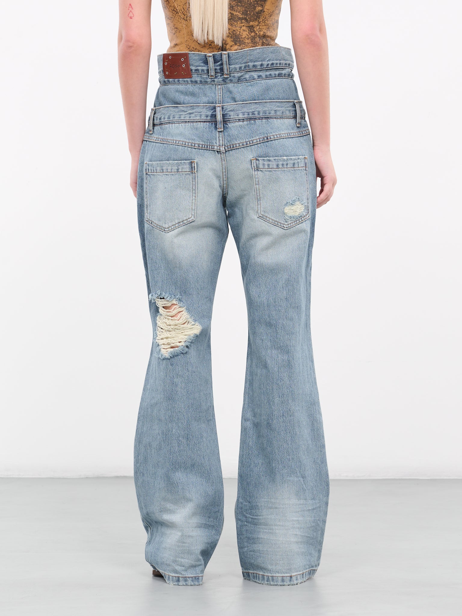 Beria String Double Waist Jeans (APA668U-DUSTBL)