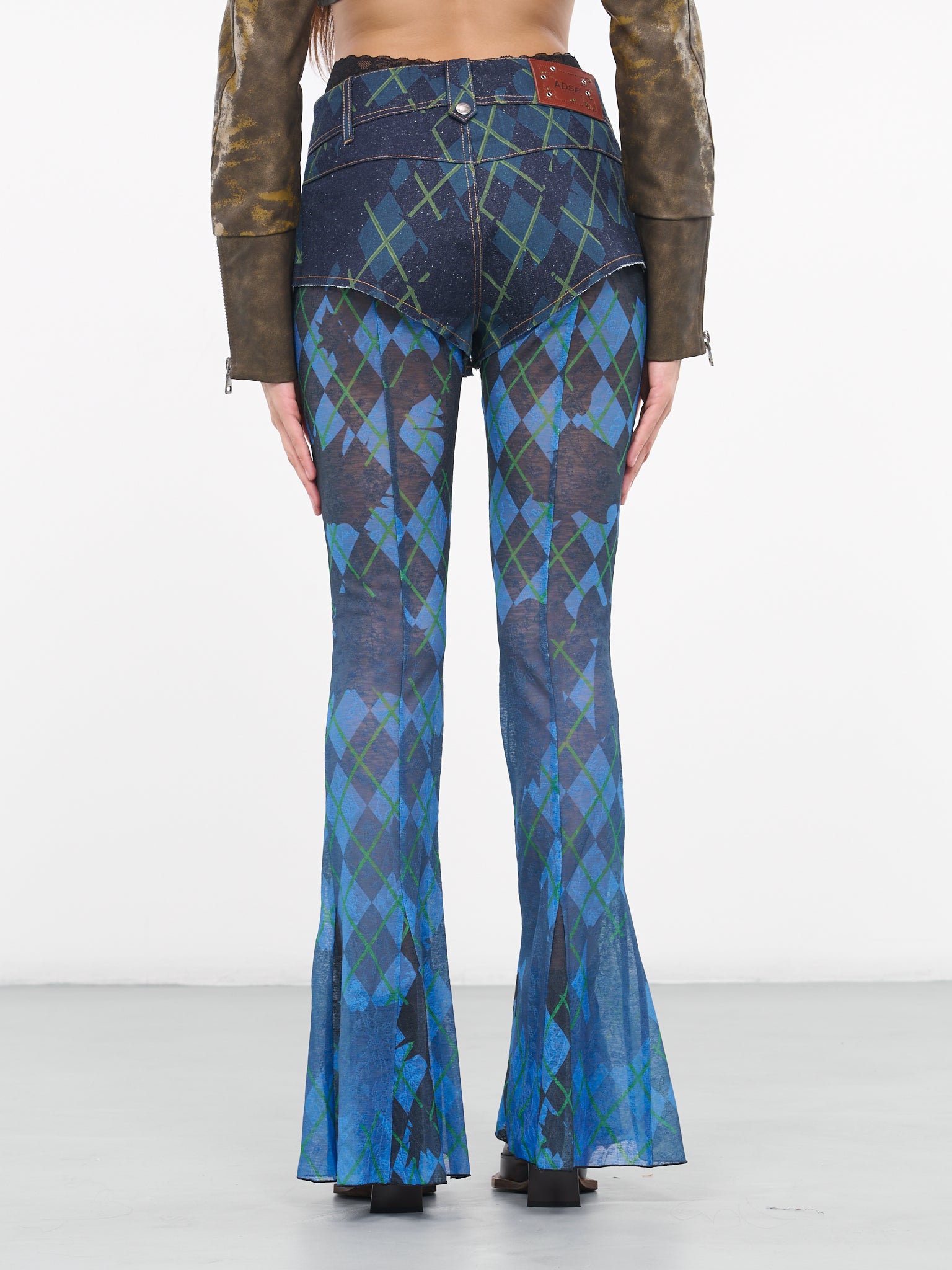 Plaid Shorts Trousers (APA670W-BLUE)