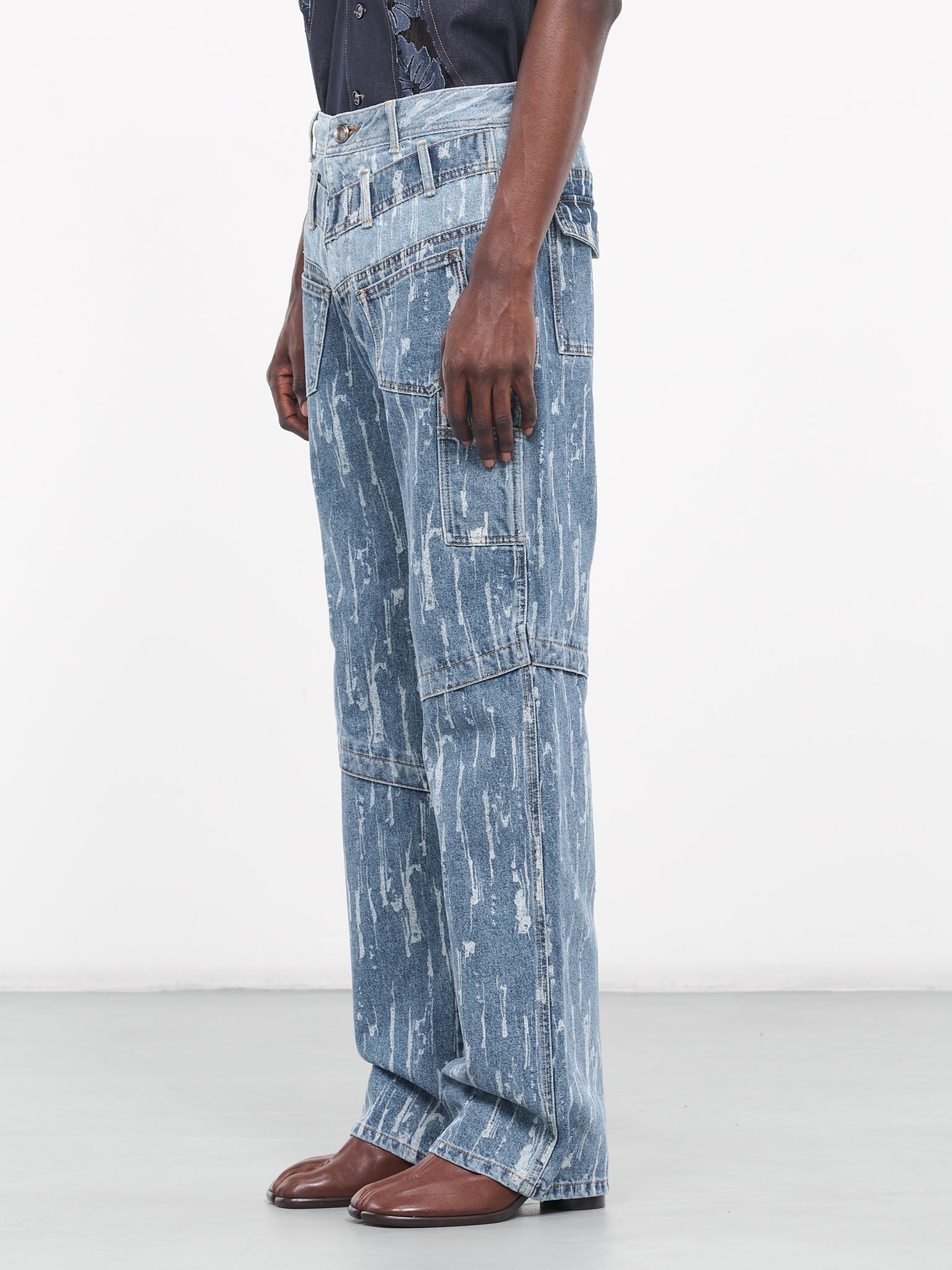 Layered Denim Jeans (APA690ML-BLUE)