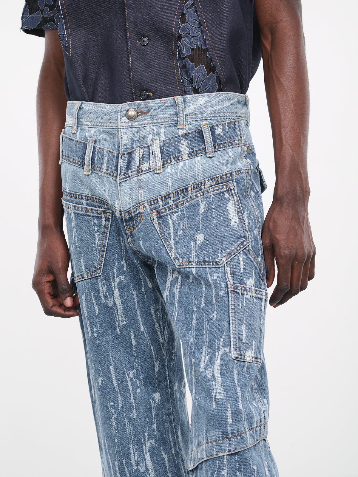 Layered Denim Jeans (APA690ML-BLUE)