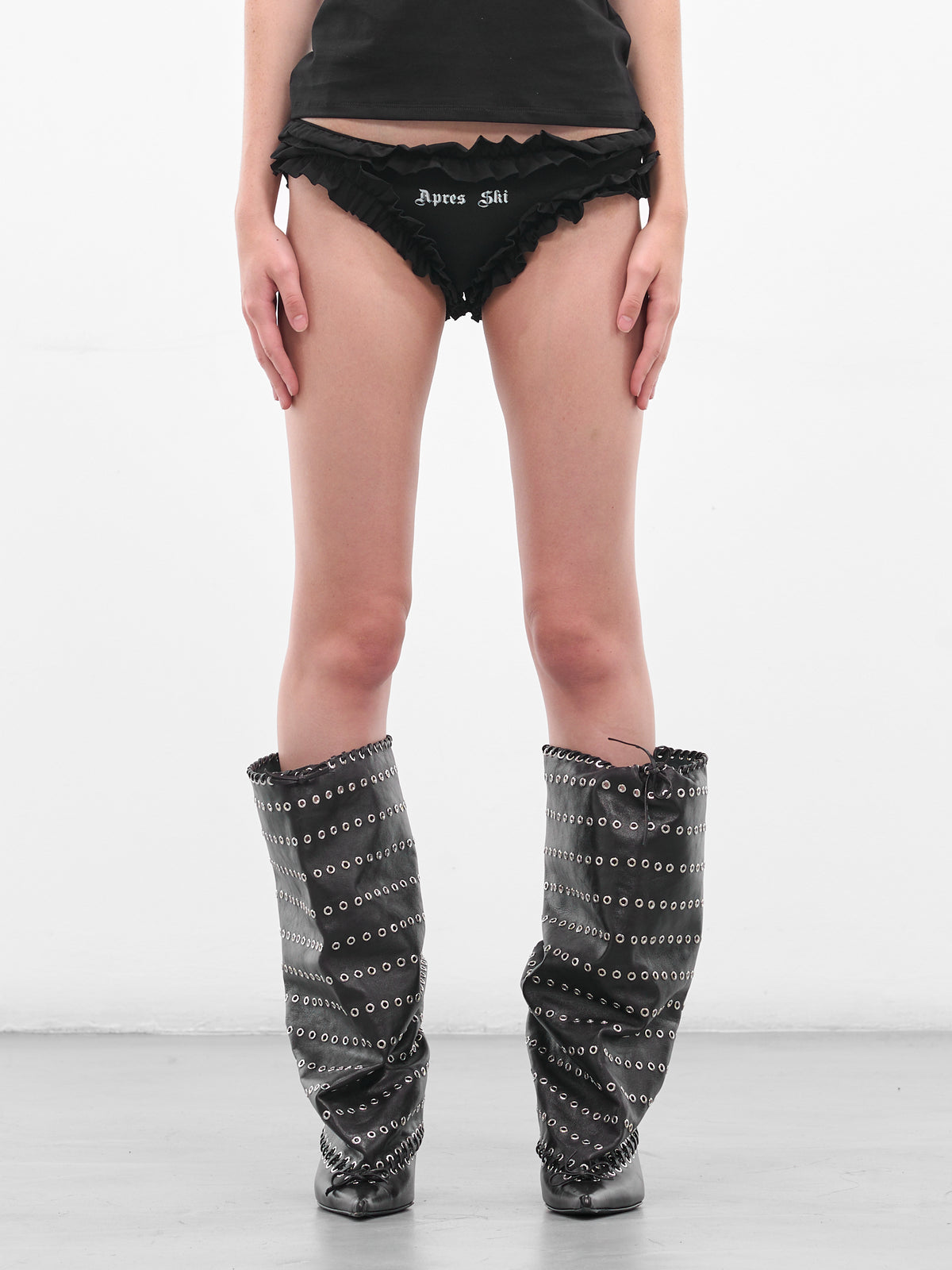 Black 'Apres Ski' Ruffle Panties (APRES-SKI-PANTIES-BLACK)