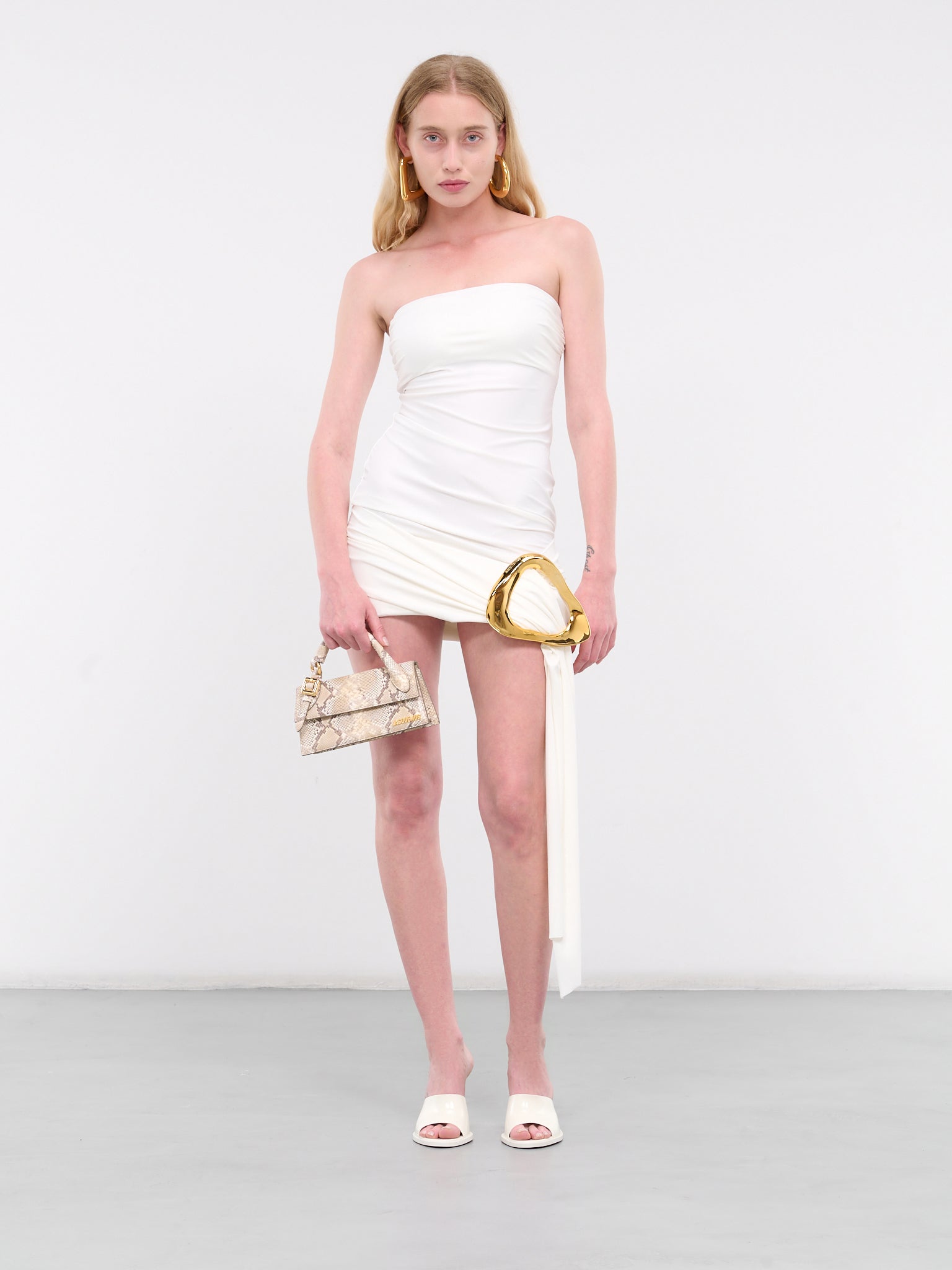 Phoenix Mini Dress (AQDRJS04-WHITE-GOLD)