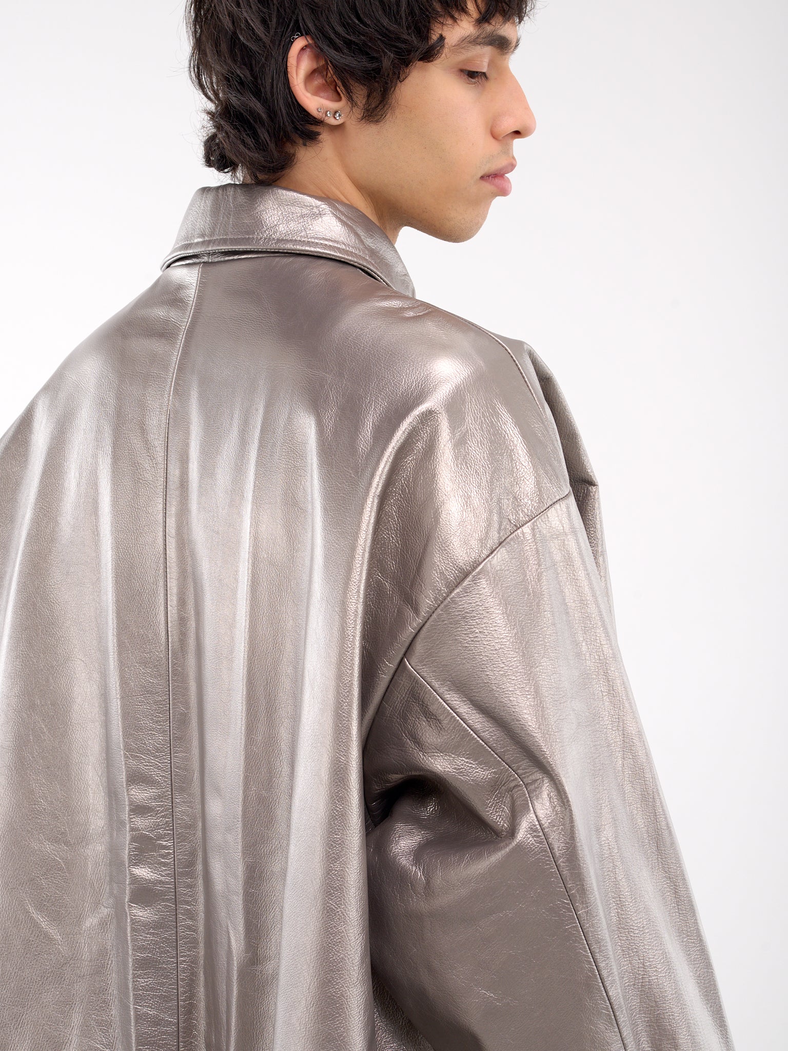 A LEATHER 40th Exclusive Silver Leather Coach Jacket | H.Lorenzo - detail 2