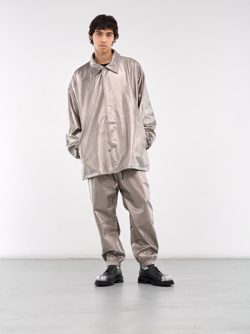 A LEATHER 40th Exclusive Silver Leather Trousers | H.Lorenzo - styled