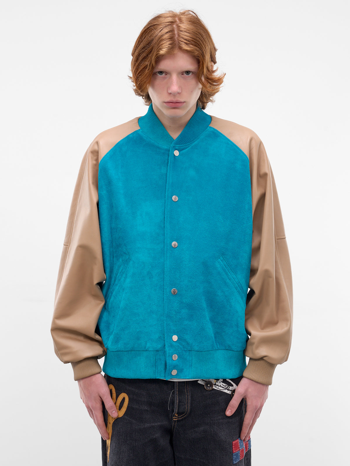 Two-Tone Leather Award Jacket (ARJ2563-PALM-SURF)