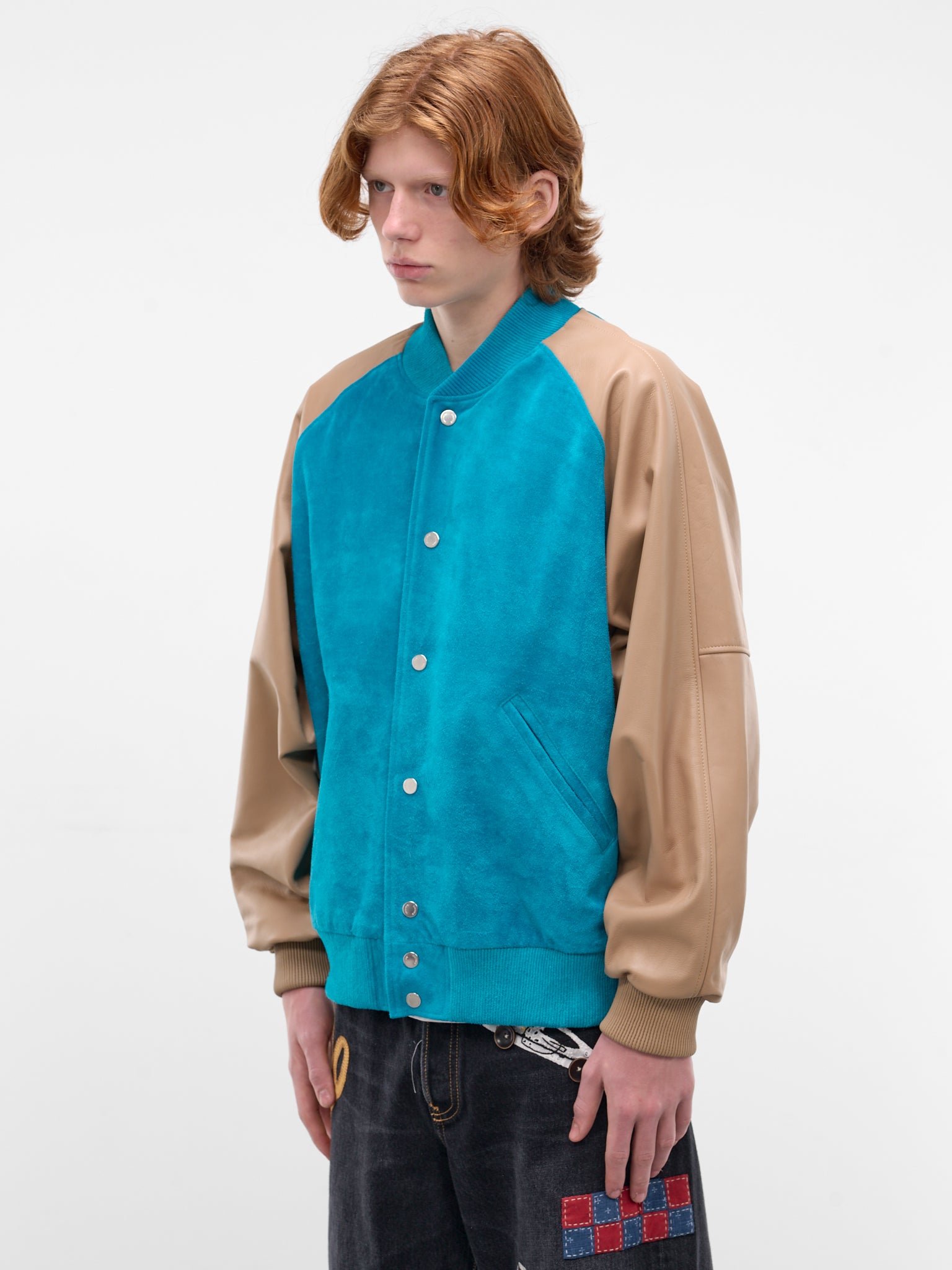A LEATHER Two-Tone Leather Award Jacket | H.Lorenzo - side