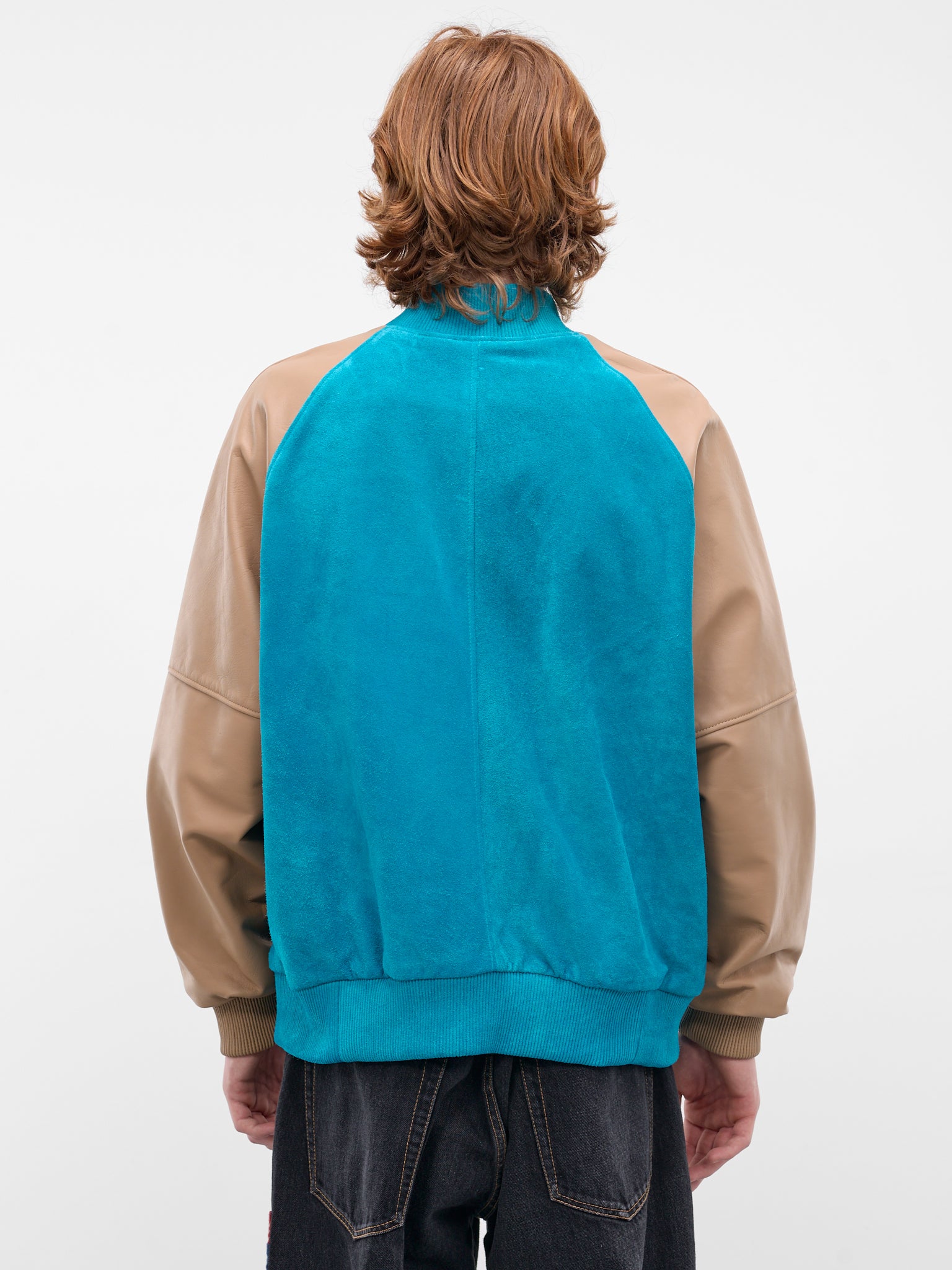 A LEATHER Two-Tone Leather Award Jacket | H.Lorenzo - back