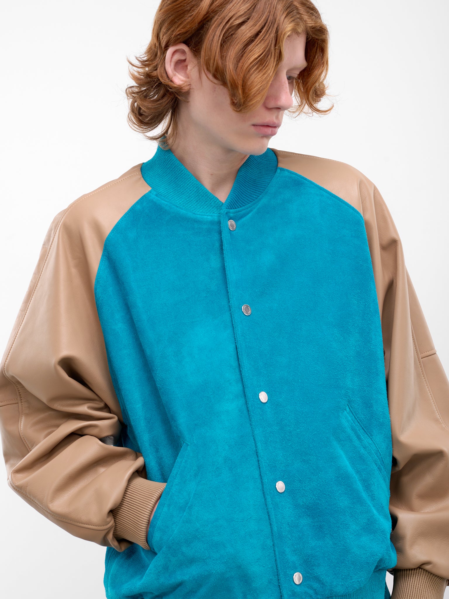 A LEATHER Two-Tone Leather Award Jacket | H.Lorenzo - detail 1