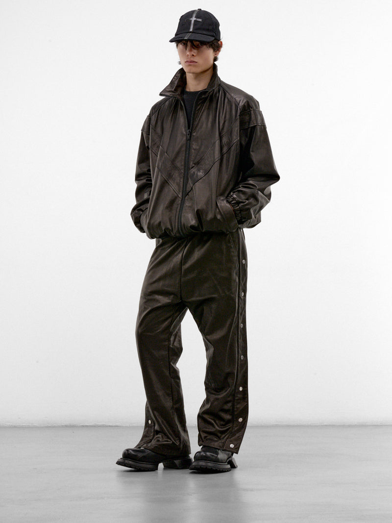 Black Leather Basketball Snap-Off Pants (ARP2658-BLACK-LUXE)
