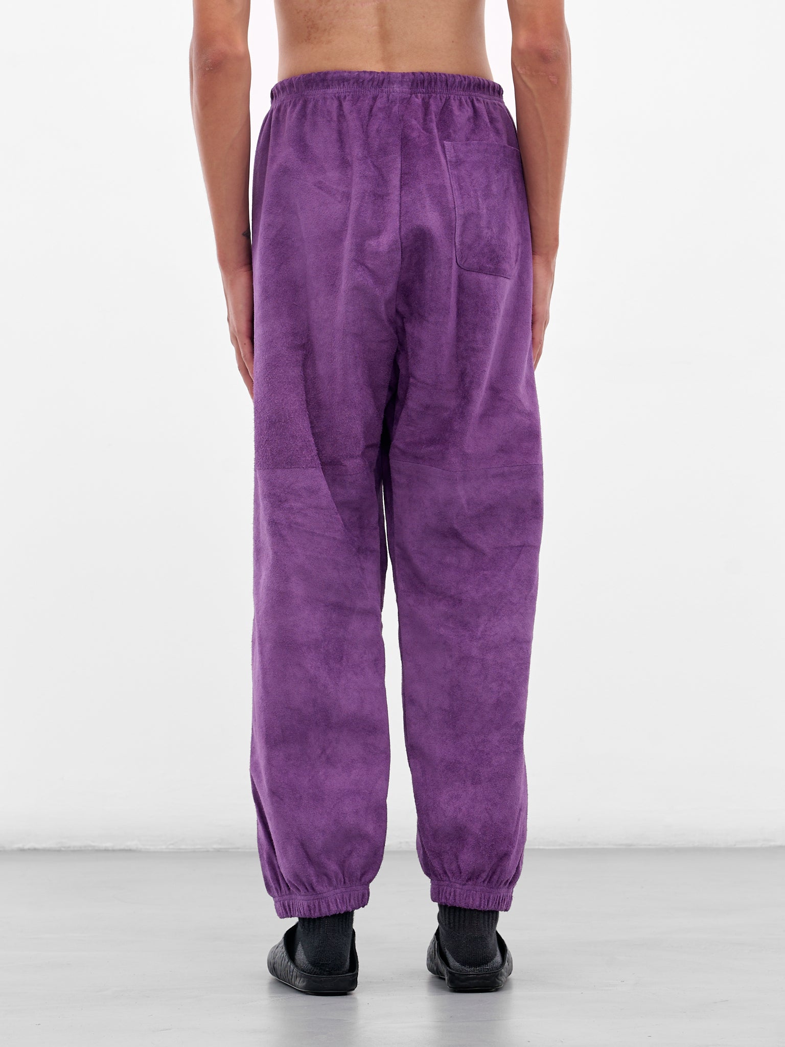 Purple Suede Leather Jogger Sweatpants (ARP2508-PURPLE-SUEDE)