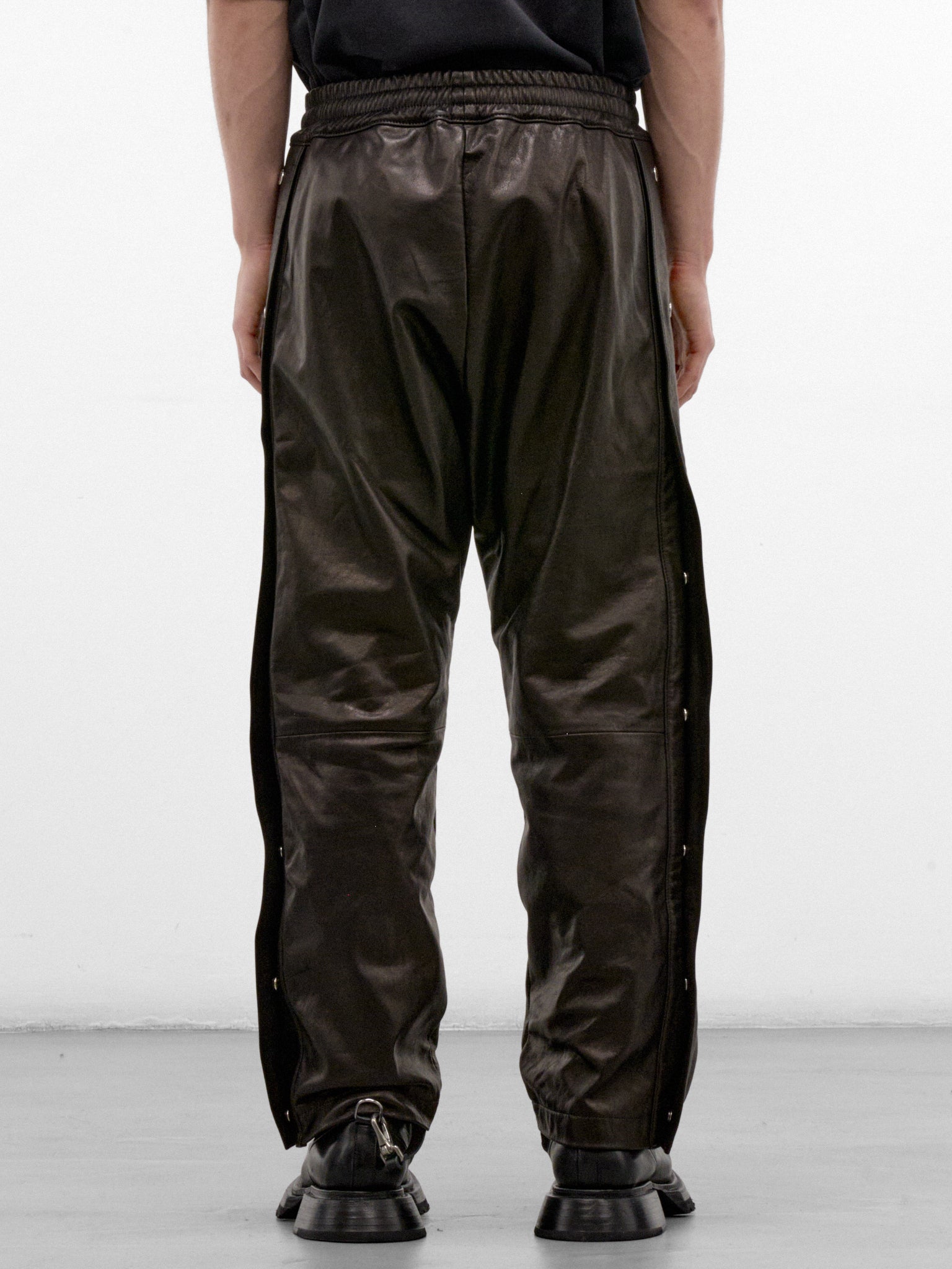 Black Leather Basketball Snap-Off Pants (ARP2658-BLACK-LUXE)