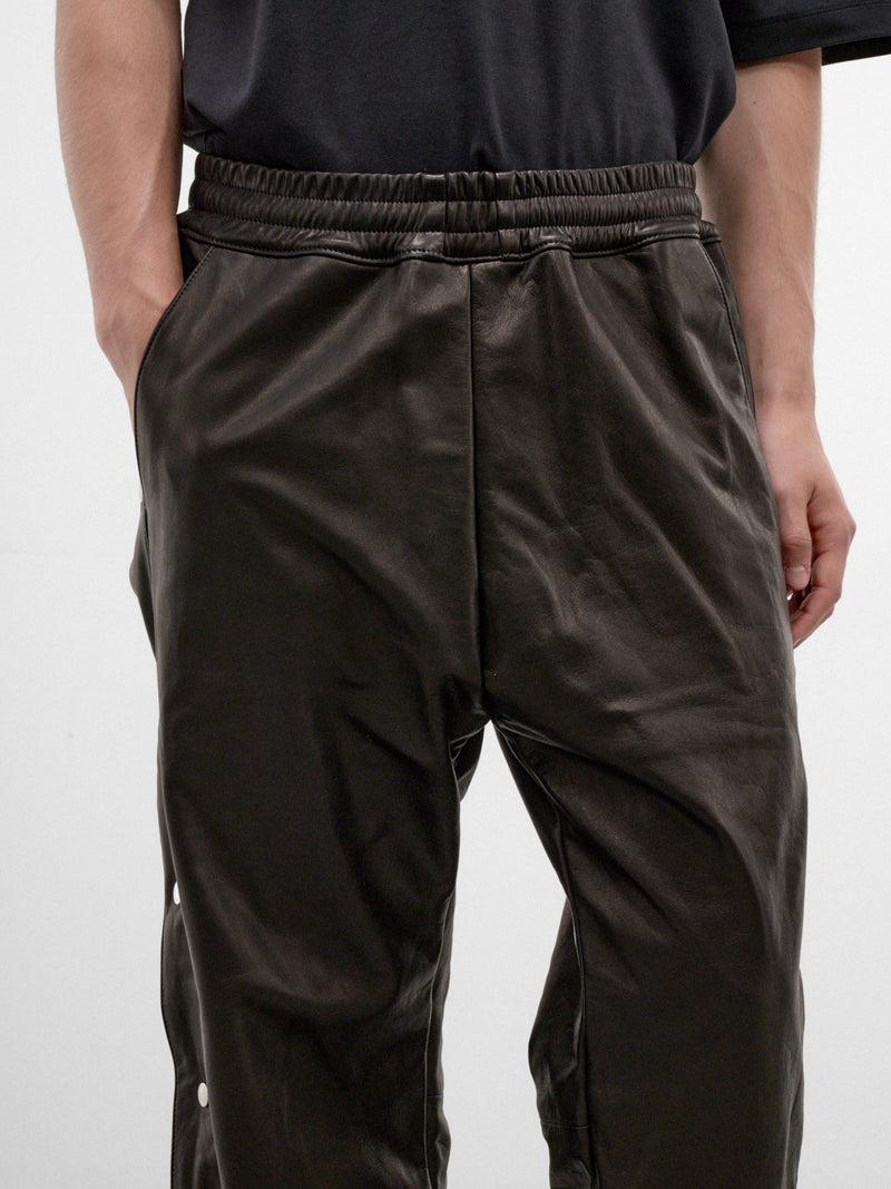 Black Leather Basketball Snap-Off Pants (ARP2658-BLACK-LUXE)
