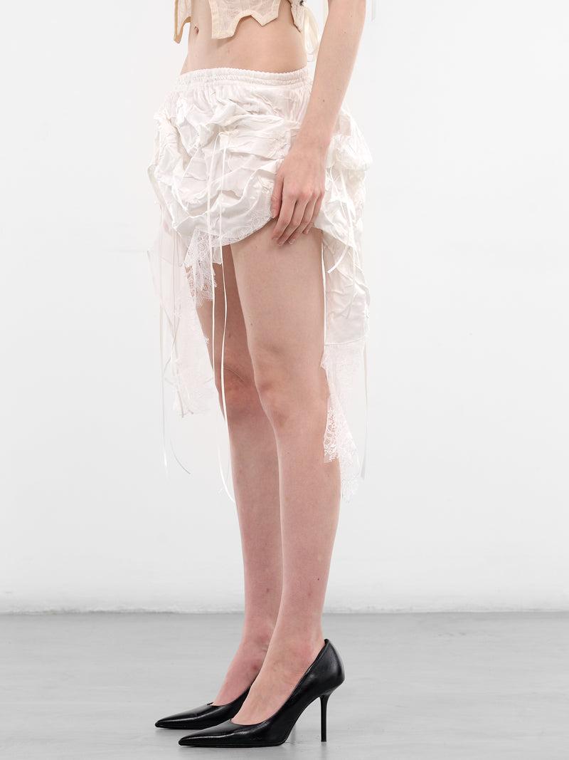 Arrow Of Carnation Silk Skirt (ARROW-OF-CARNATION-SKIRT-WHITE)