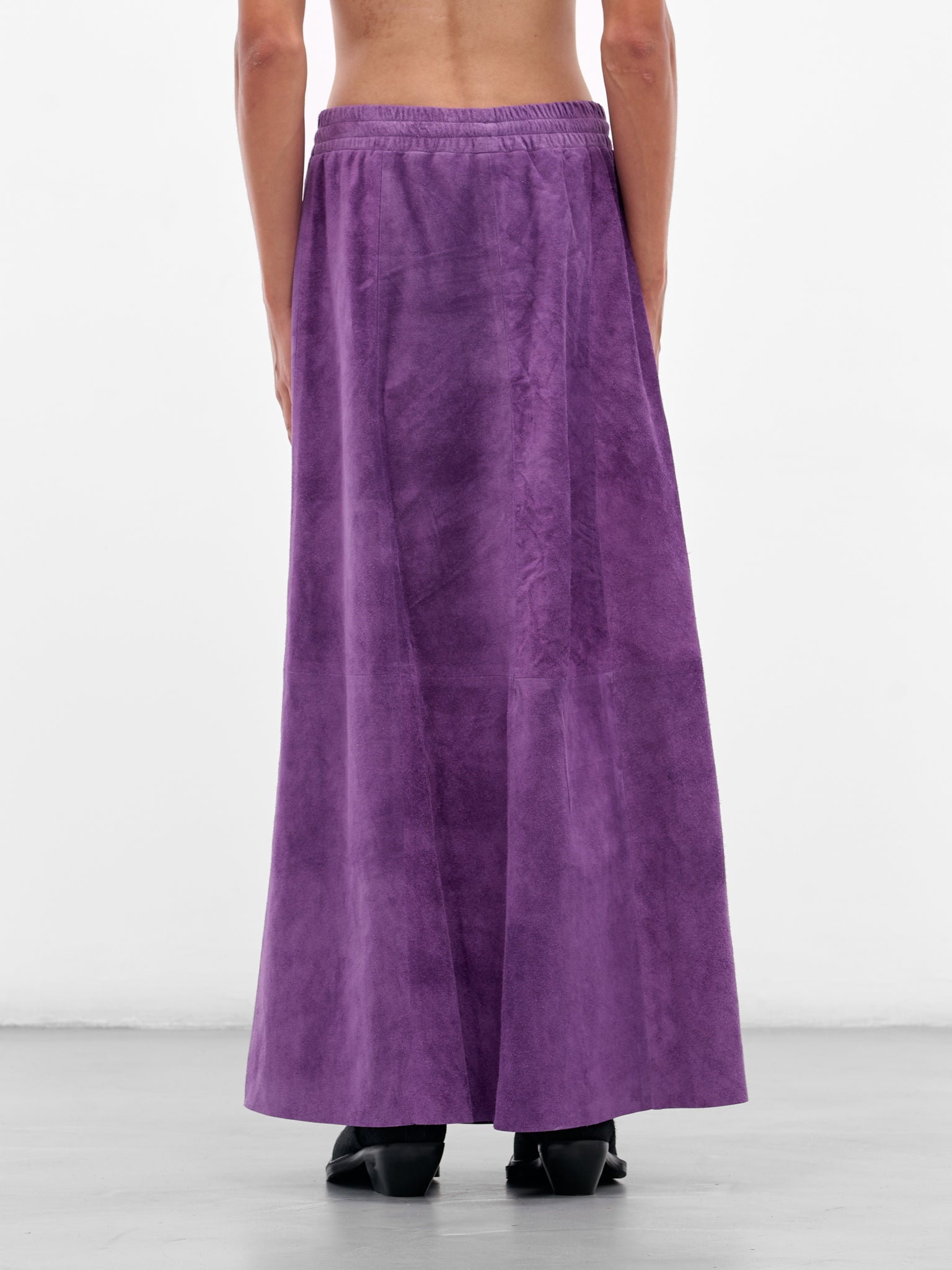 Purple Suede A-Line Maxi Skirt (ARS2514-PURPLE-SUEDE)