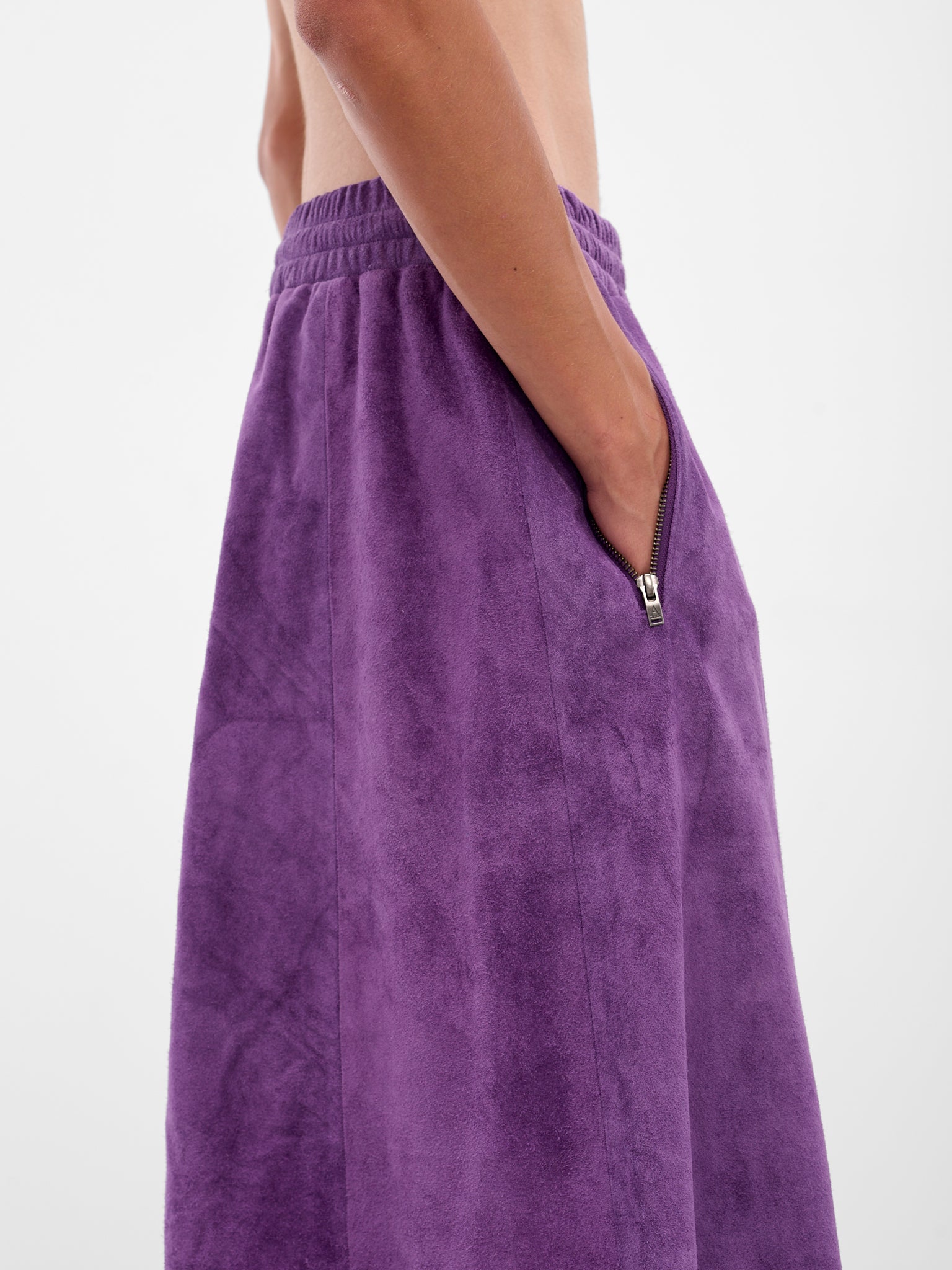 Purple Suede A-Line Maxi Skirt (ARS2514-PURPLE-SUEDE)