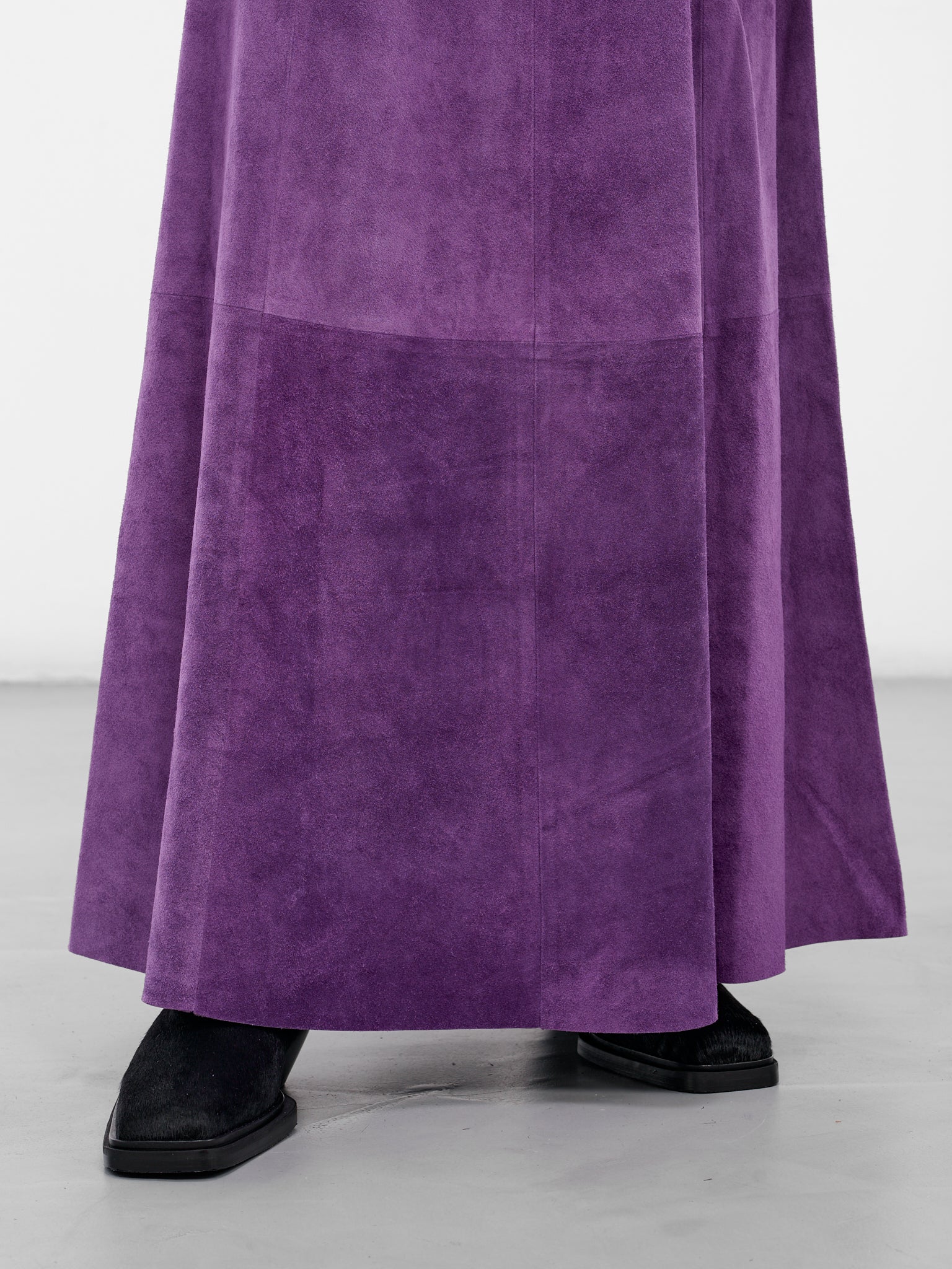 Purple Suede A-Line Maxi Skirt (ARS2514-PURPLE-SUEDE)
