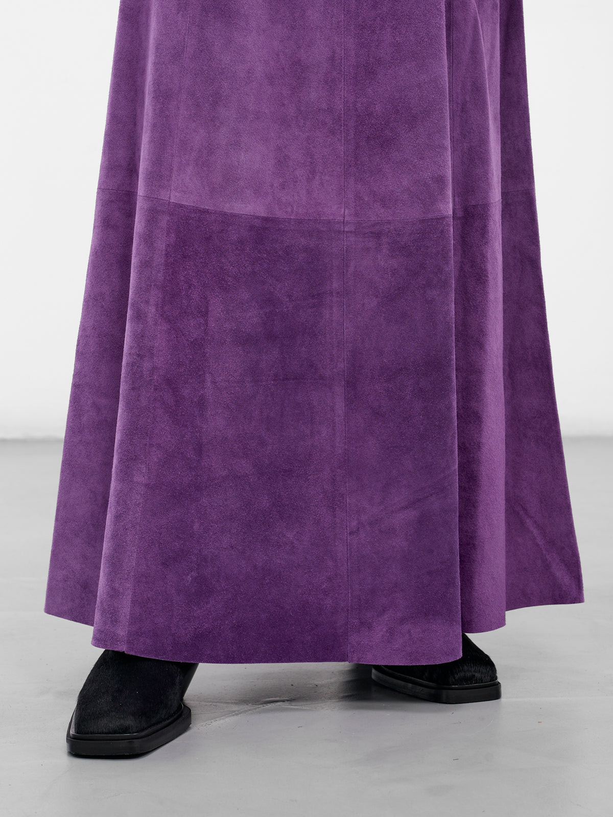 Purple Suede A-Line Maxi Skirt (ARS2514-PURPLE-SUEDE)