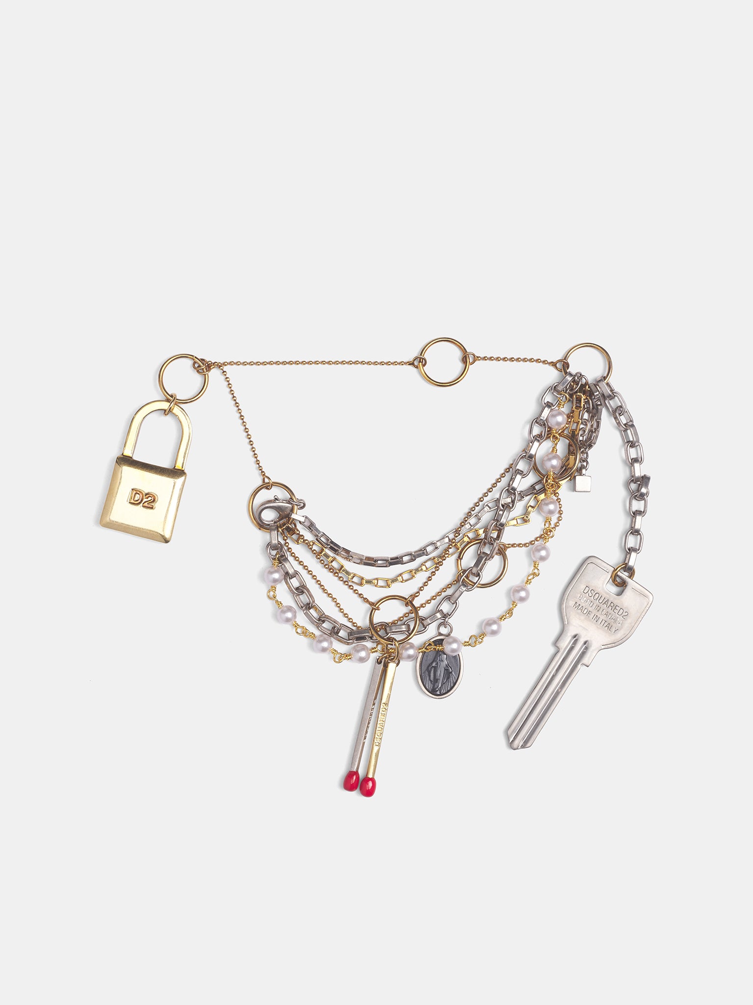 Silver Keychain Bracelet (ARW0263-F177-MIX)