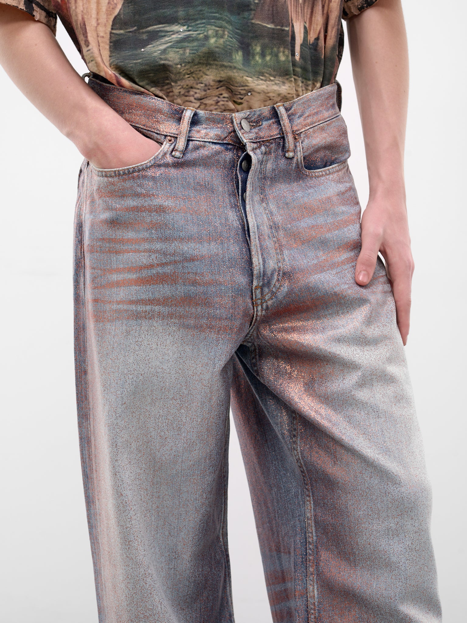 ACNE STUDIOS 1981 Metallic Glitter Jeans | H.Lorenzo - detail 1