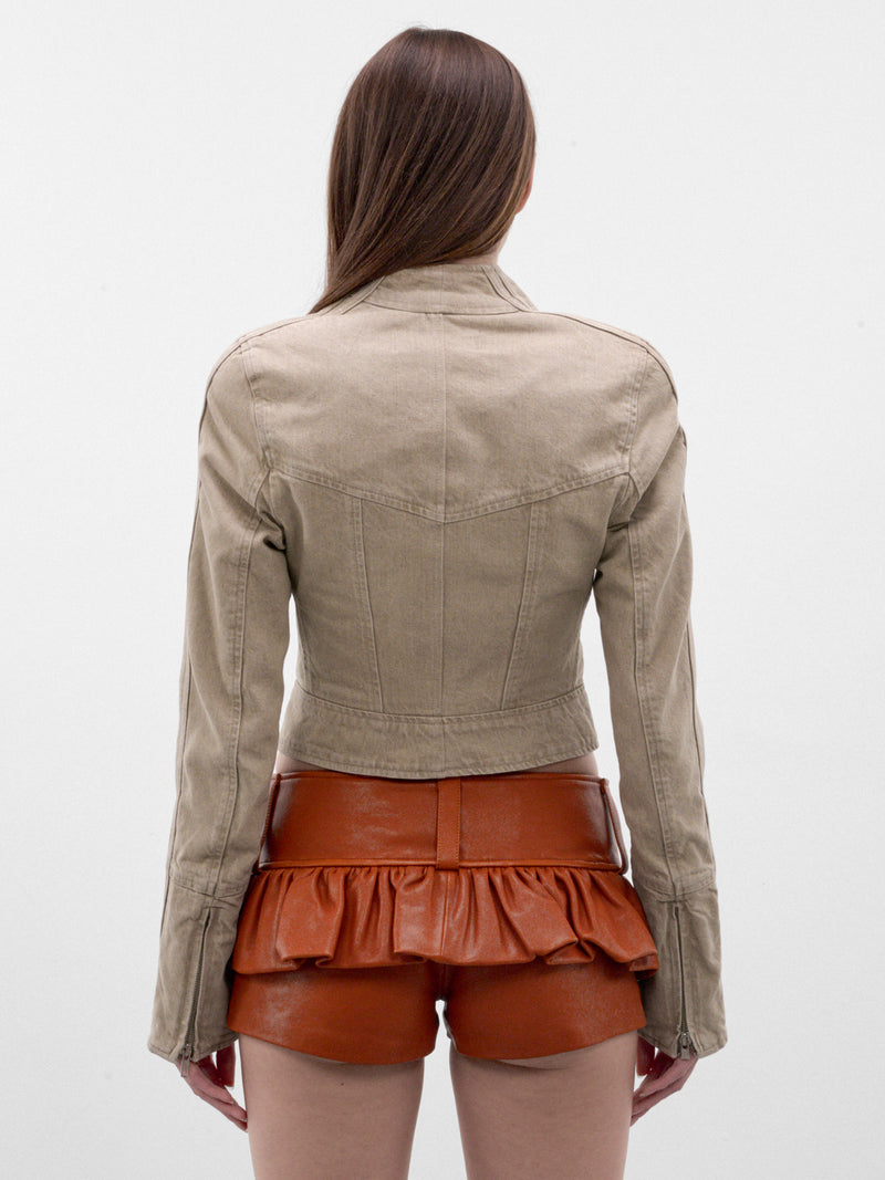 Sand Cropped Denim Jacket (ASTCJ0SA-SAND)