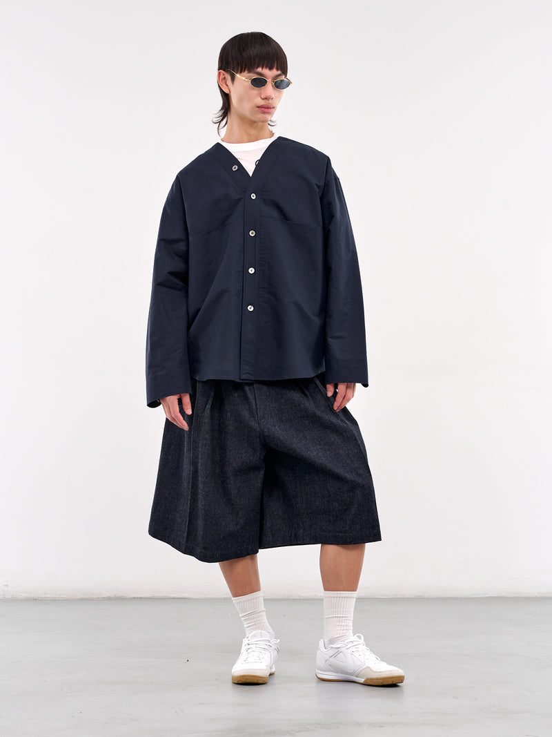 Baseball Button-up Shirt (AT-S002-SS8-NAVY)