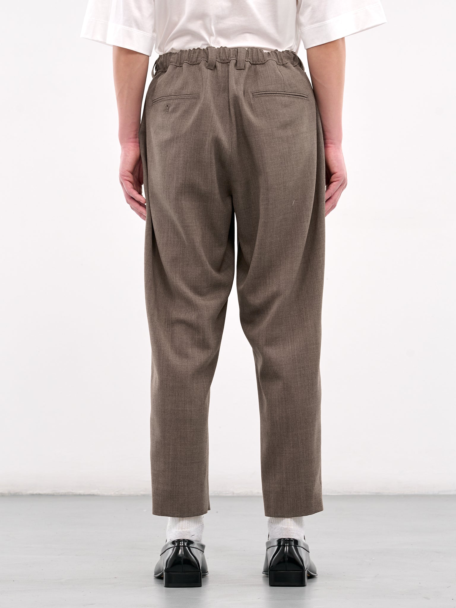 Cropped Drawstring Trousers (AT-T001-AS-BROWN)