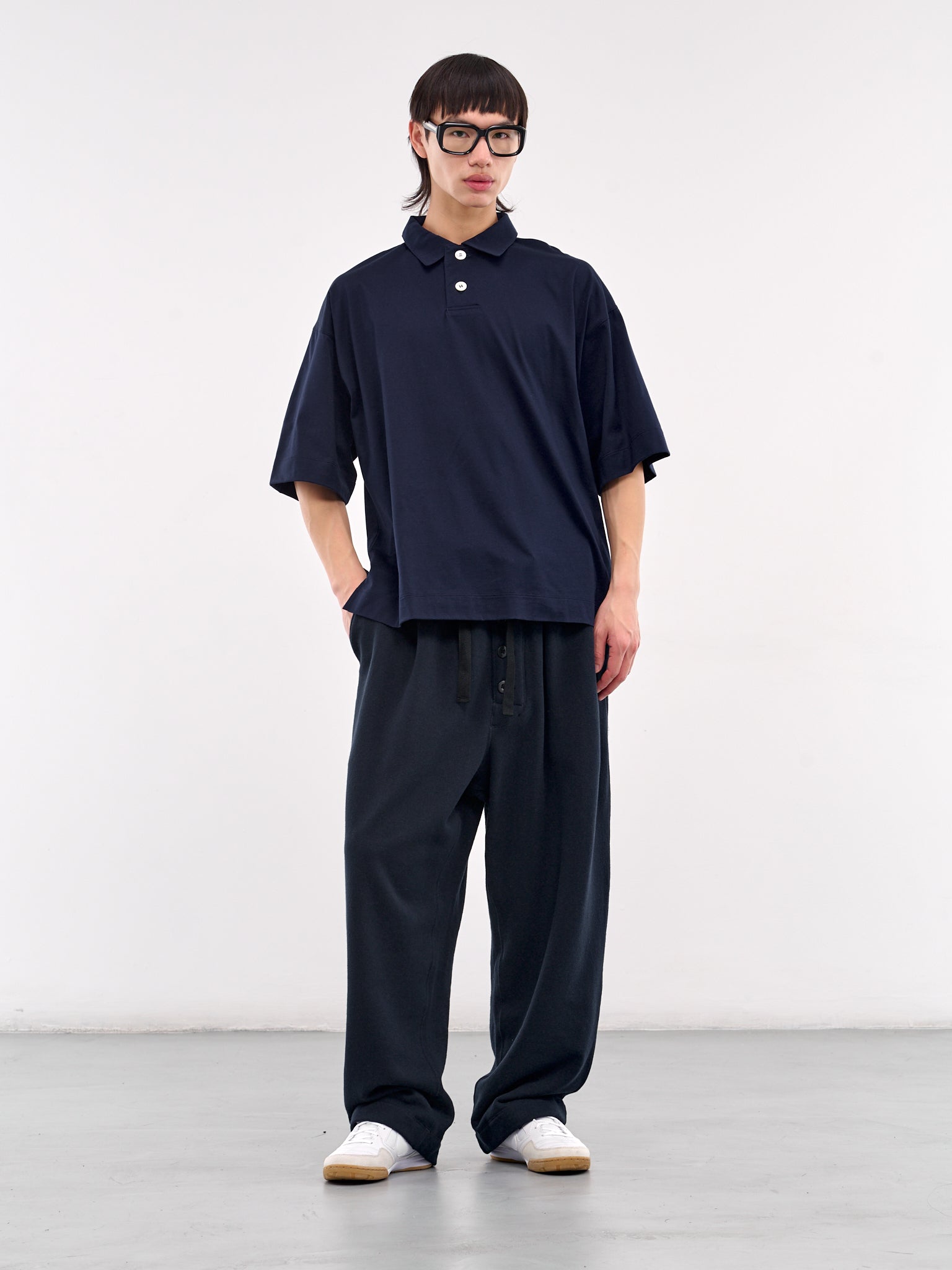 Elasticated Drawstring Trousers (AT-SWP001-AW7-NAVY)