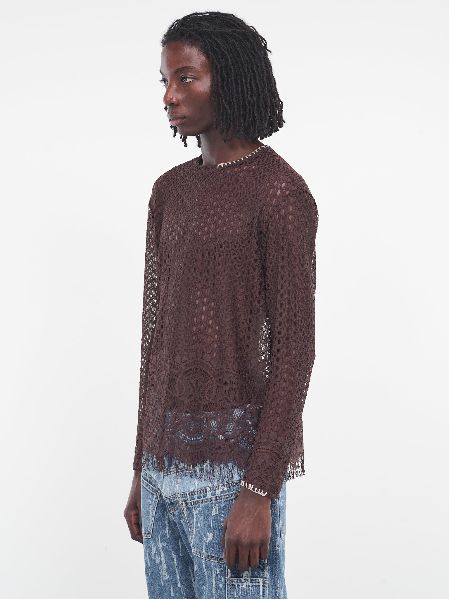 Summer Net Crewneck Sweater (ATB1073M-BROWN)
