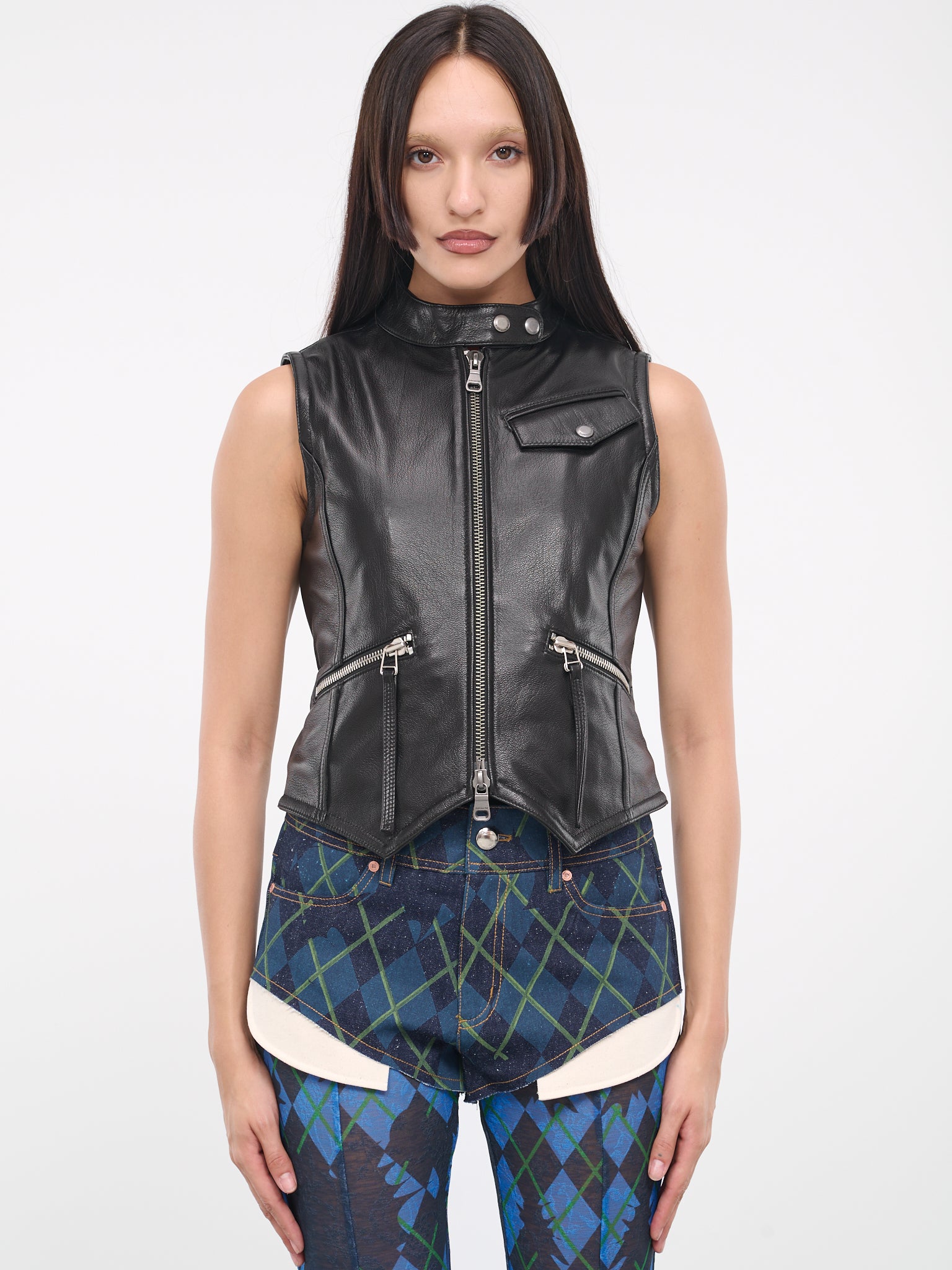 Liv Leather Vest (ATB976W-BLACK)