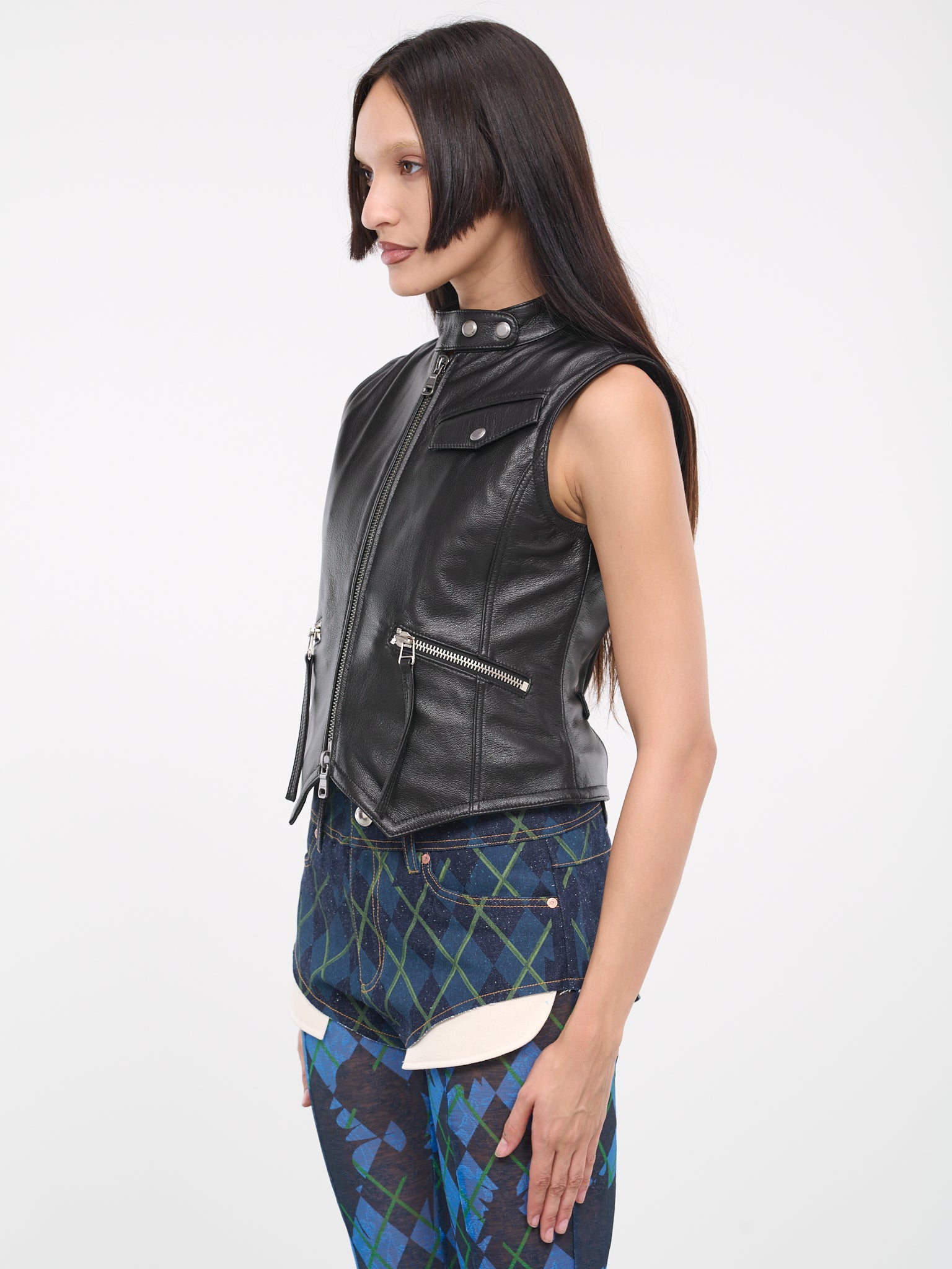 Liv Leather Vest (ATB976W-BLACK)