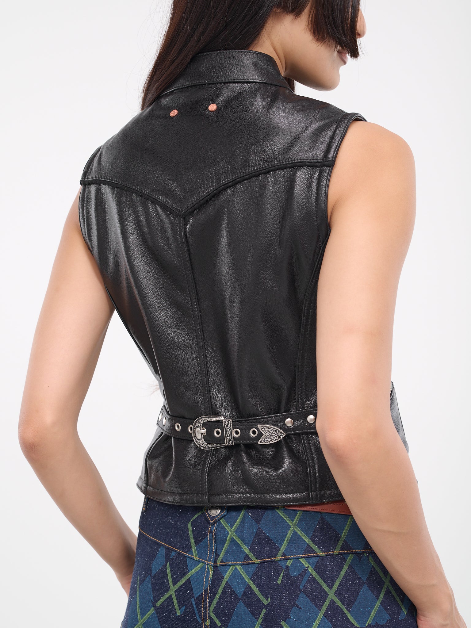 Liv Leather Vest (ATB976W-BLACK)