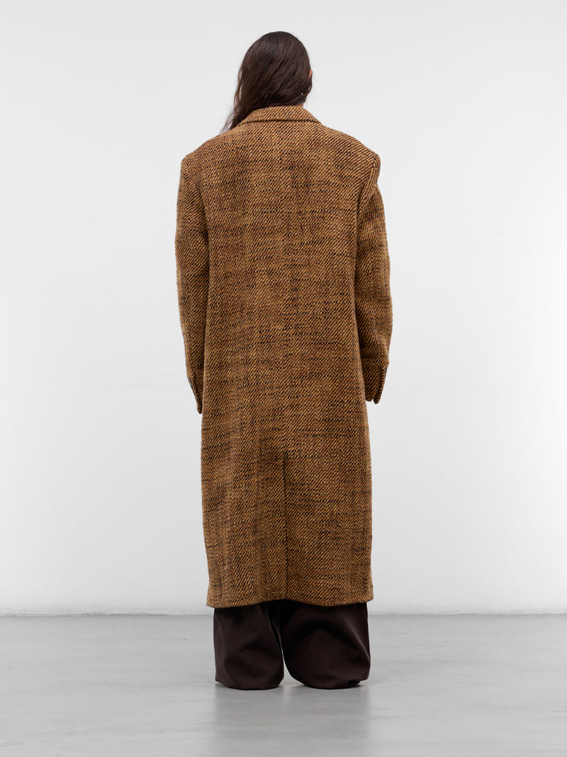 Atlas Brown Wool Tweed Coat (ATLAS-M24W134-PEBBLE-BROWN)