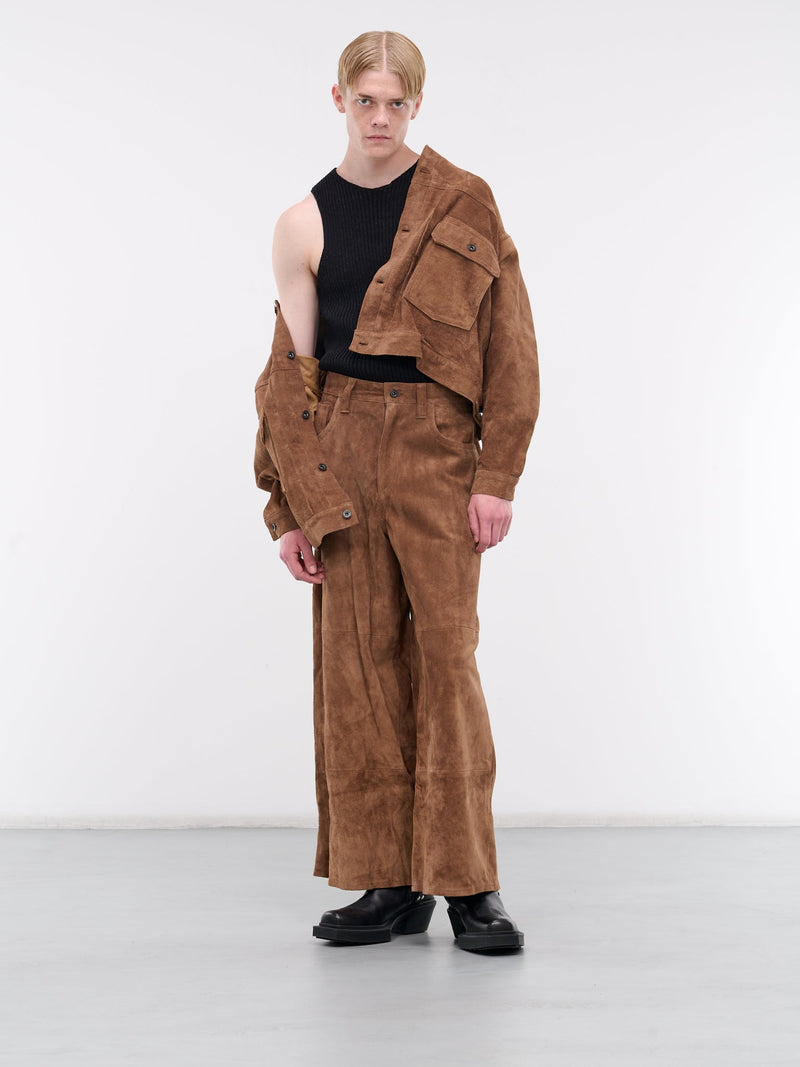 A LEATHER Suede Trucker Jacket  | H. Lorenzo - styled