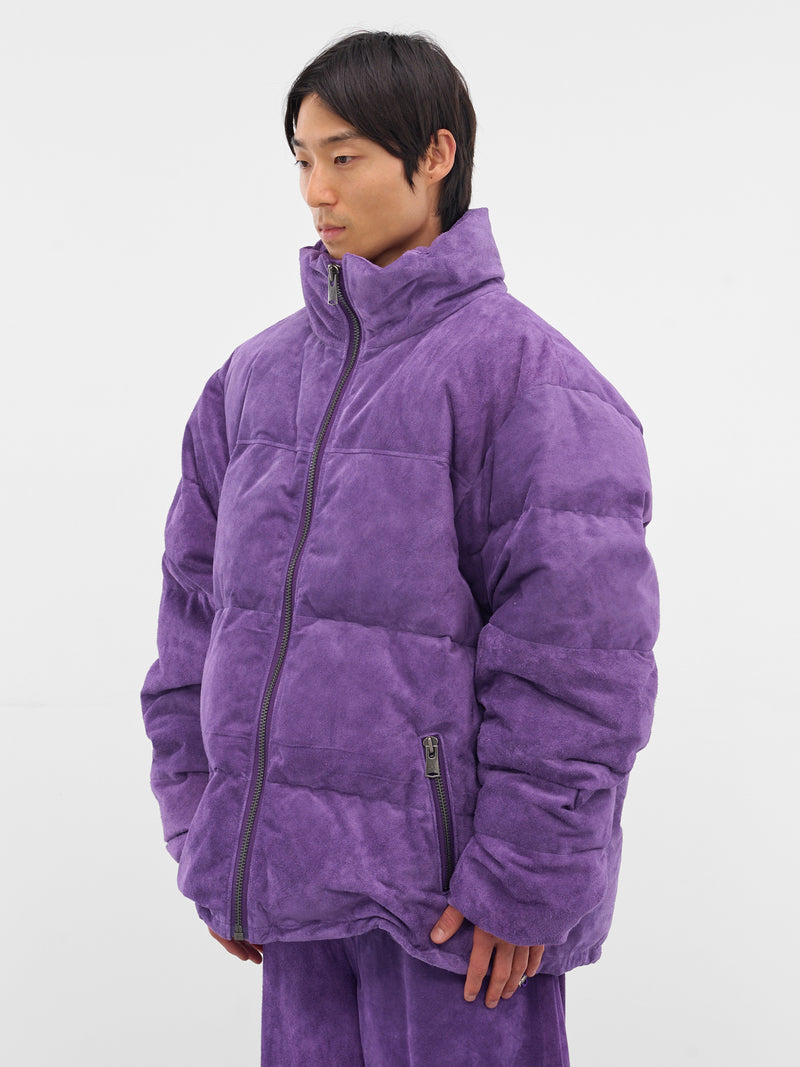 Purple Suede Down Puffer Jacket (AUJ2552-PURPLE-SUEDE)