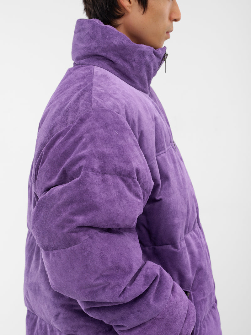 Purple Suede Down Puffer Jacket (AUJ2552-PURPLE-SUEDE)