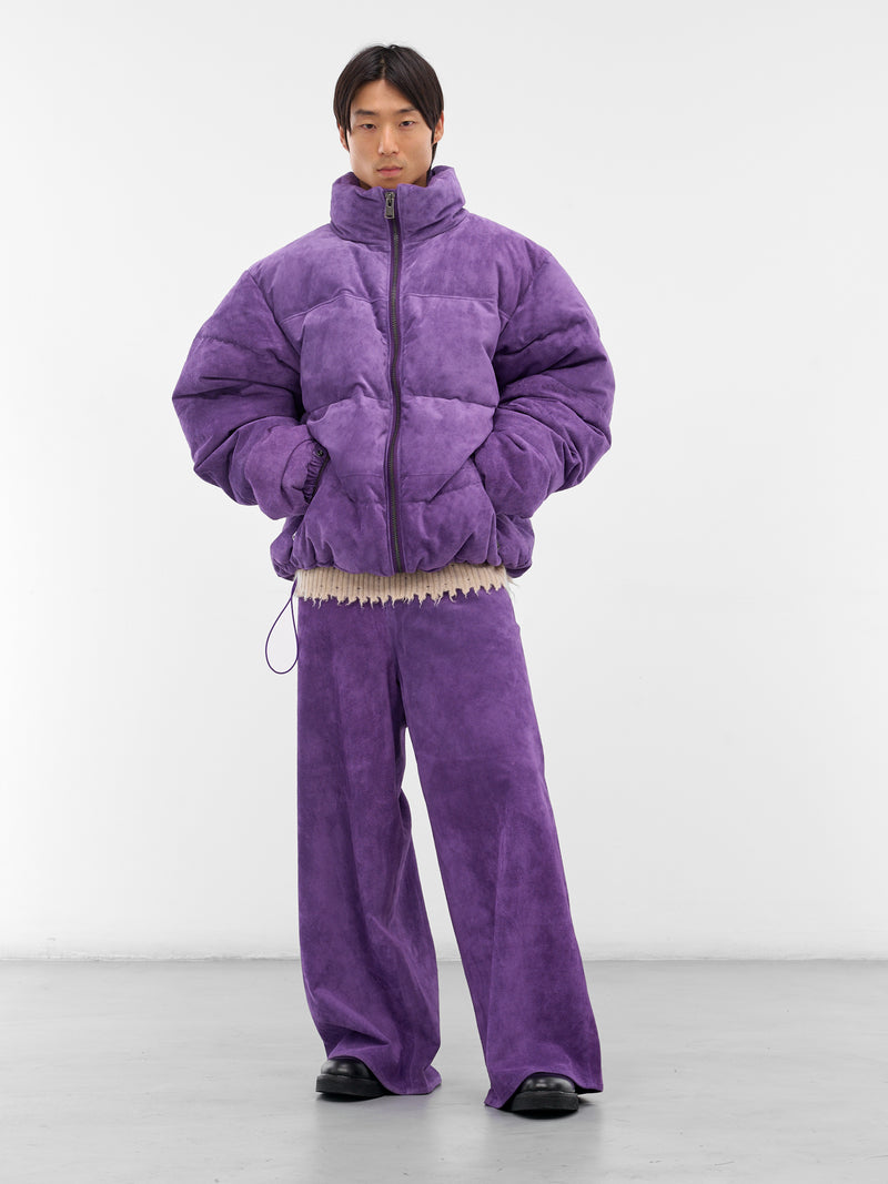 Purple Suede Down Puffer Jacket (AUJ2552-PURPLE-SUEDE)