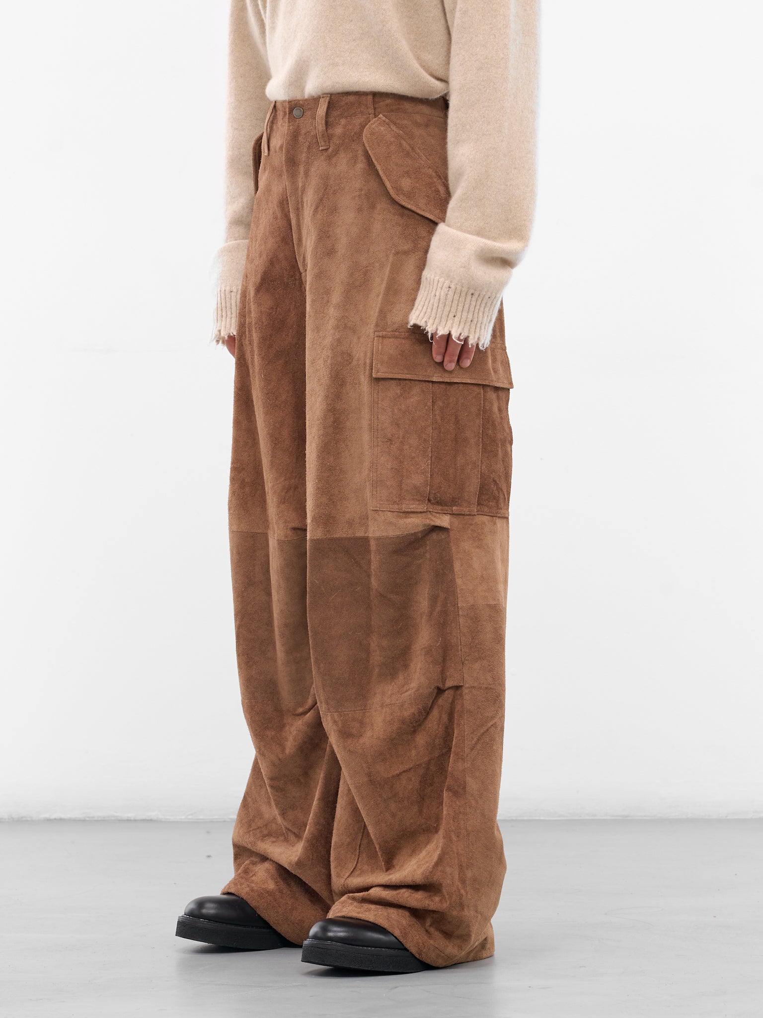 Camel Suede Field Cargo Pants (AUP2557-CAMEL-SUEDE)