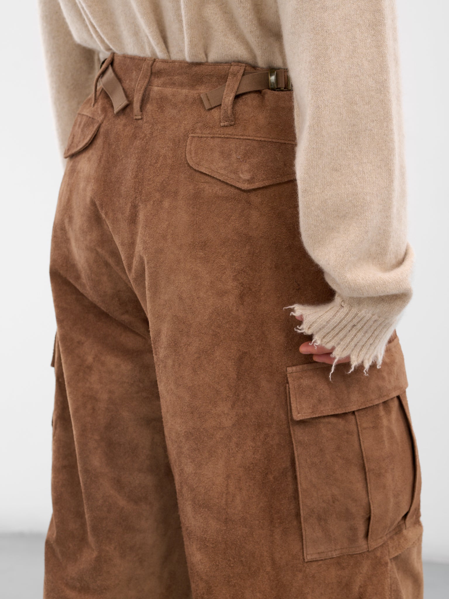 Camel Suede Field Cargo Pants (AUP2557-CAMEL-SUEDE)