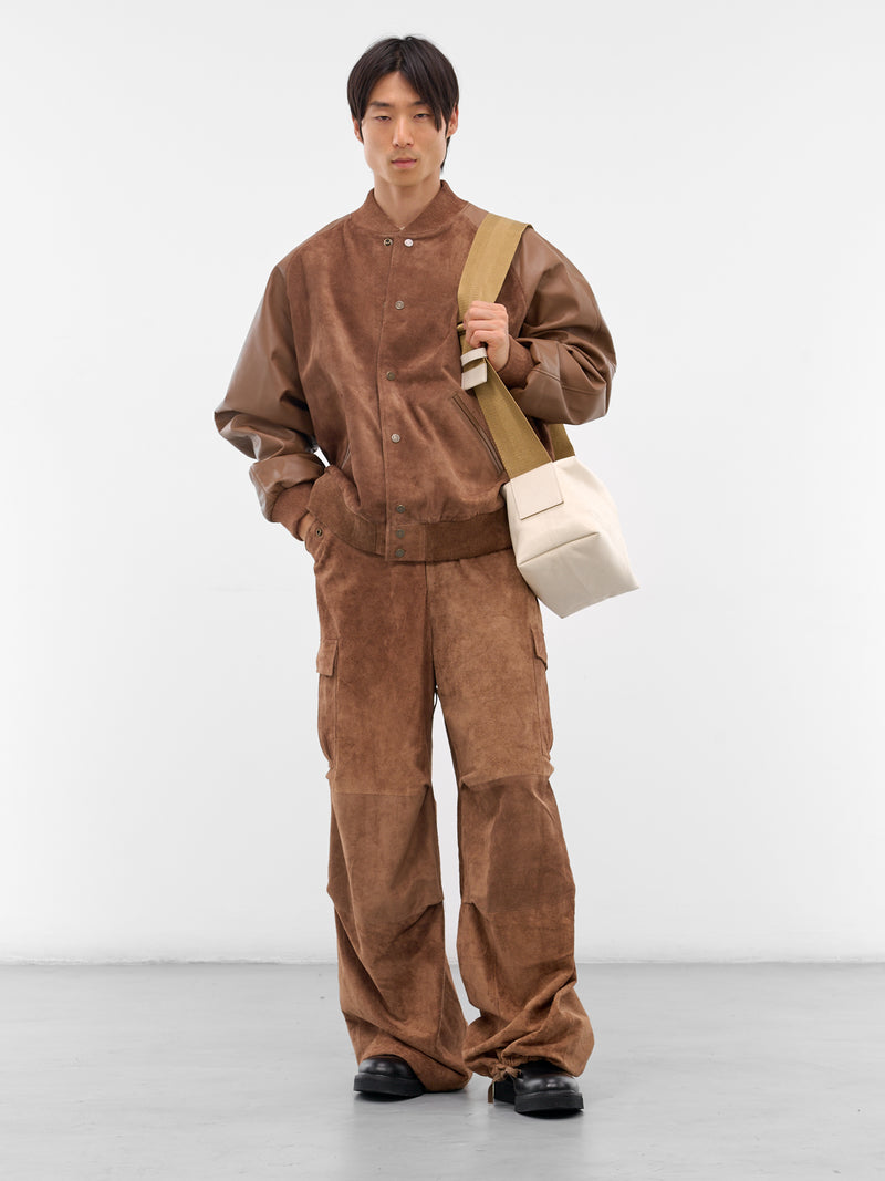Camel Suede-Leather Bomber Jacket (ARJ2563-CAMEL-SUEDE)