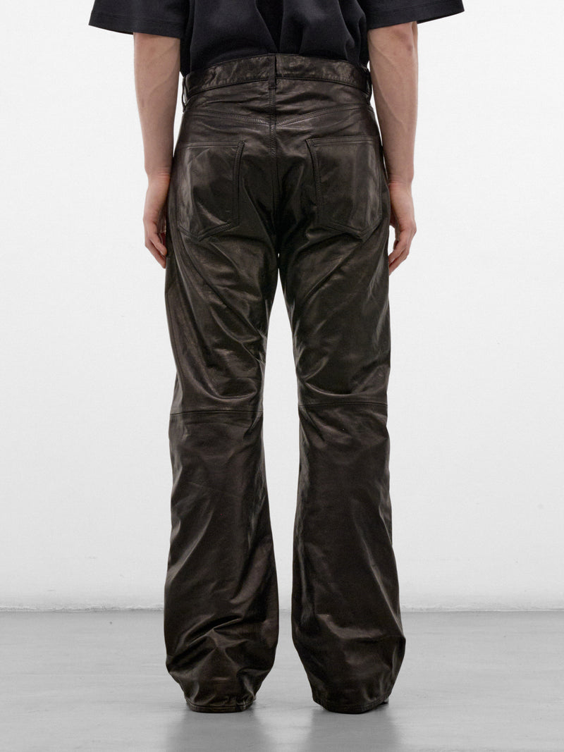 Black Leather Flared Trousers (AUP2664-BLACK-LUXE)