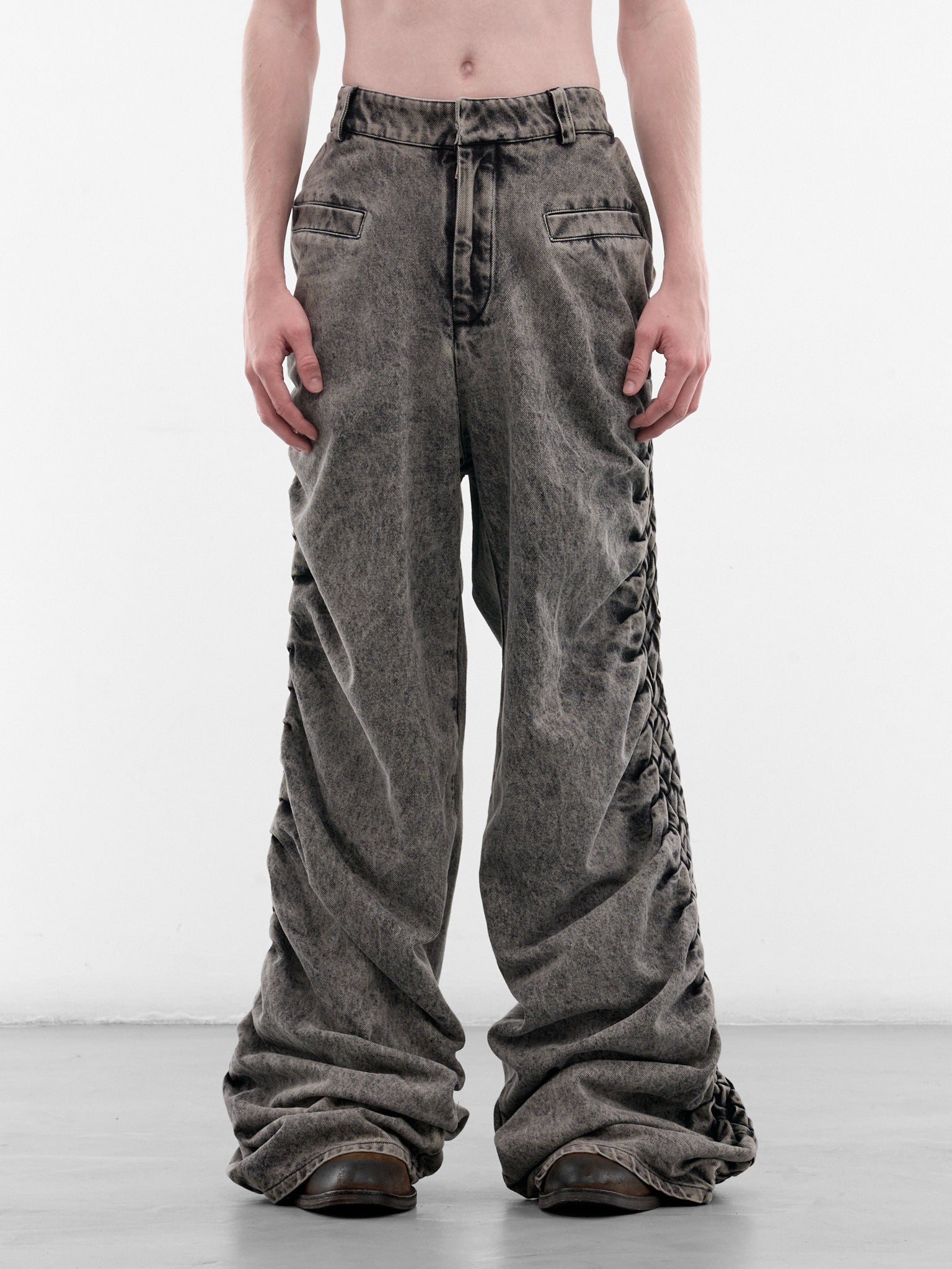 Faded Black Denim Aurora Pants (AURORA-PANTS-BEIGE-BLACK)