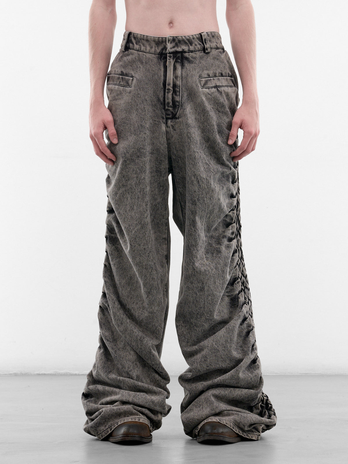 Faded Black Denim Aurora Pants (AURORA-PANTS-BEIGE-BLACK)