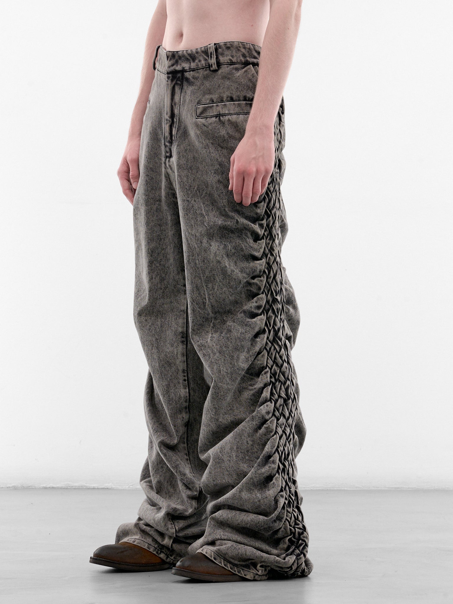 Faded Black Denim Aurora Pants (AURORA-PANTS-BEIGE-BLACK)