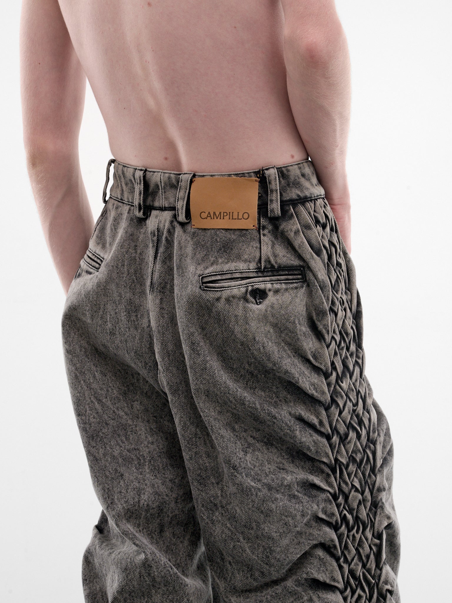 Faded Black Denim Aurora Pants (AURORA-PANTS-BEIGE-BLACK)