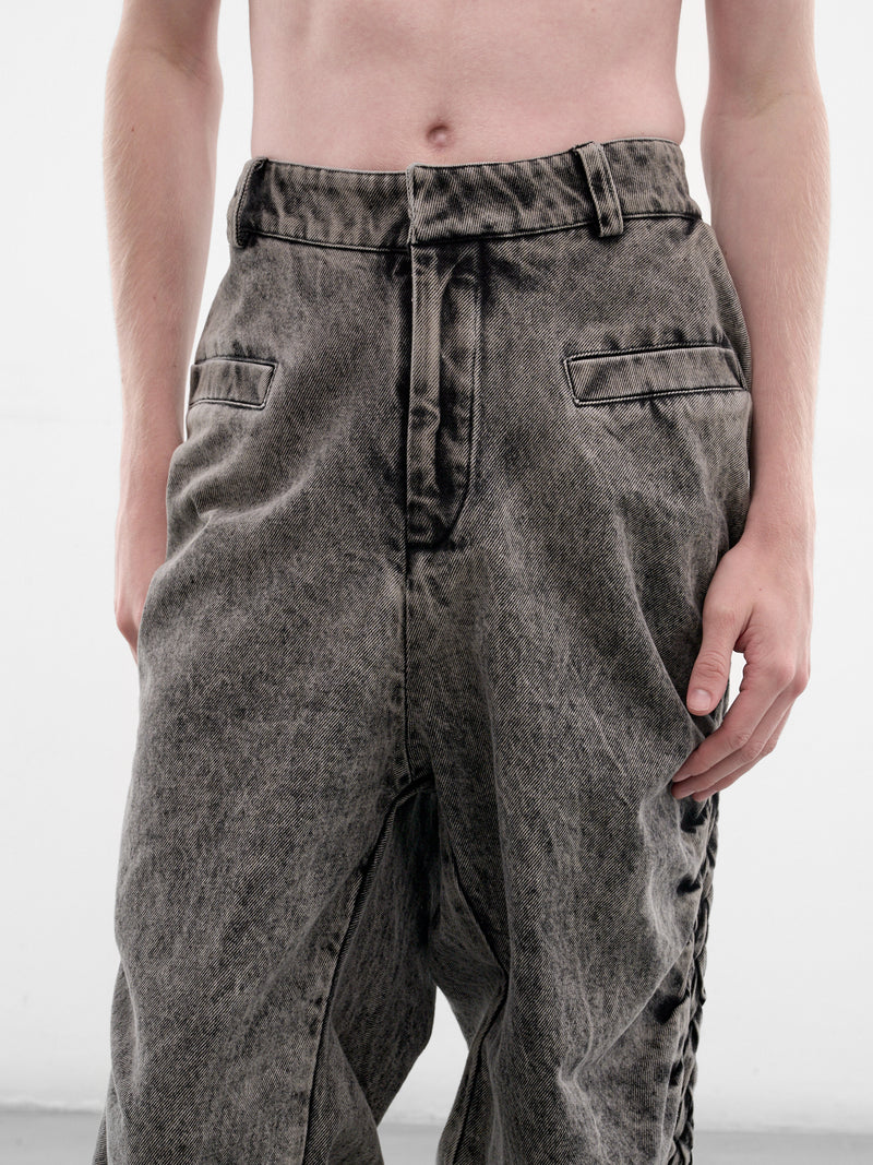 Faded Black Denim Aurora Pants (AURORA-PANTS-BEIGE-BLACK)