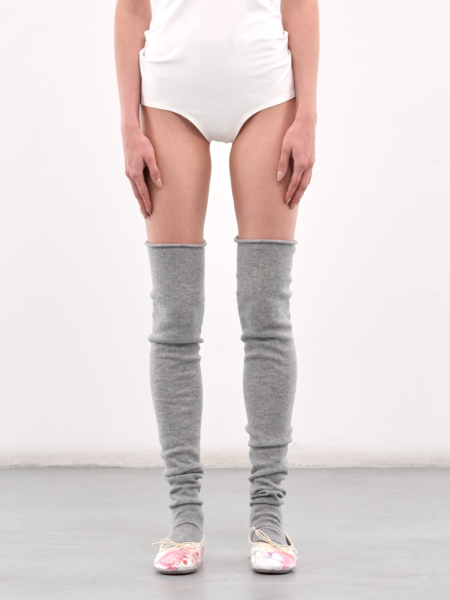 Thigh High Knit Socks (AW032-GREY)