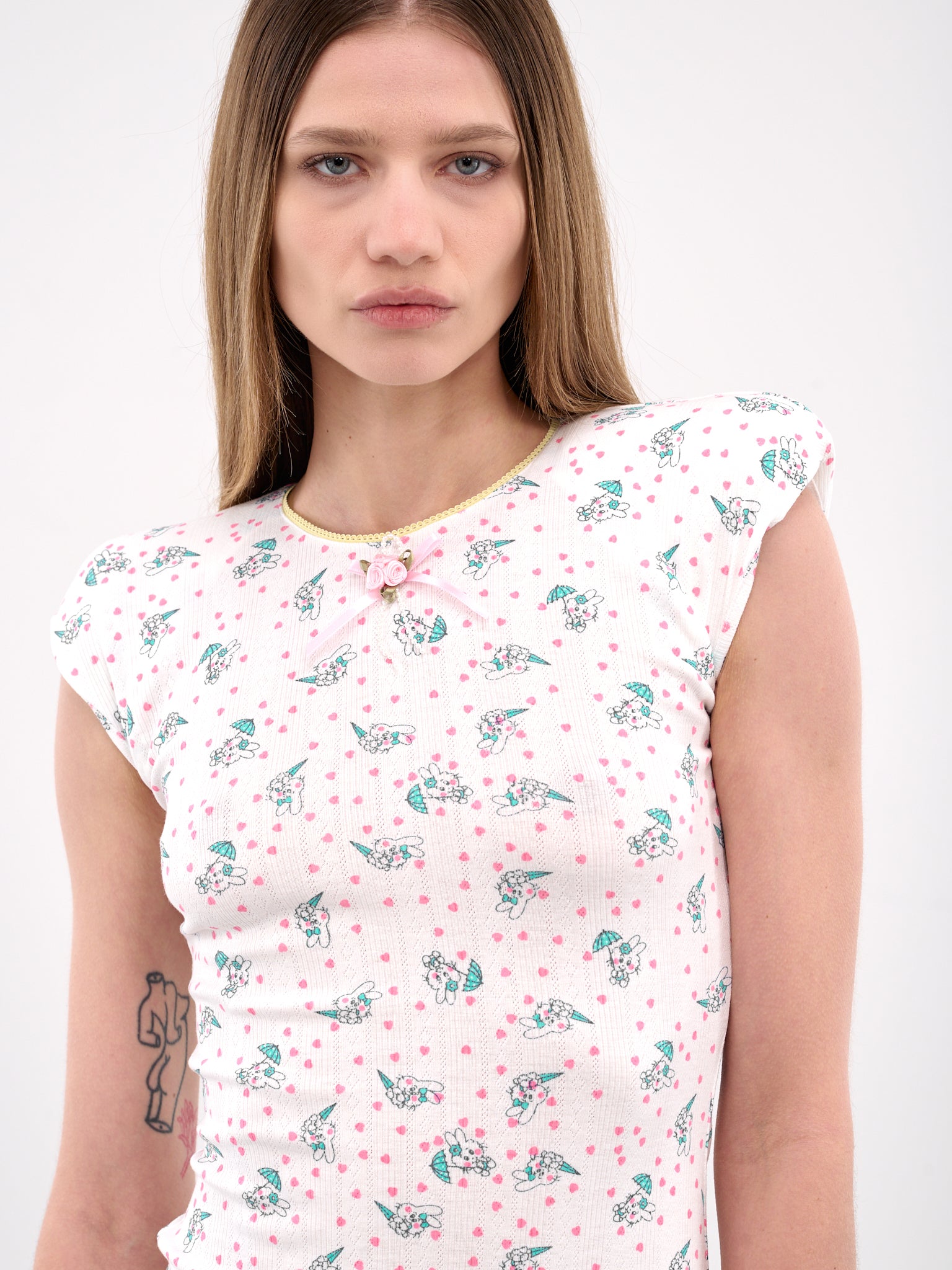 Graphic Shoulder Pad Bodysuit (AW037-BUNNY)